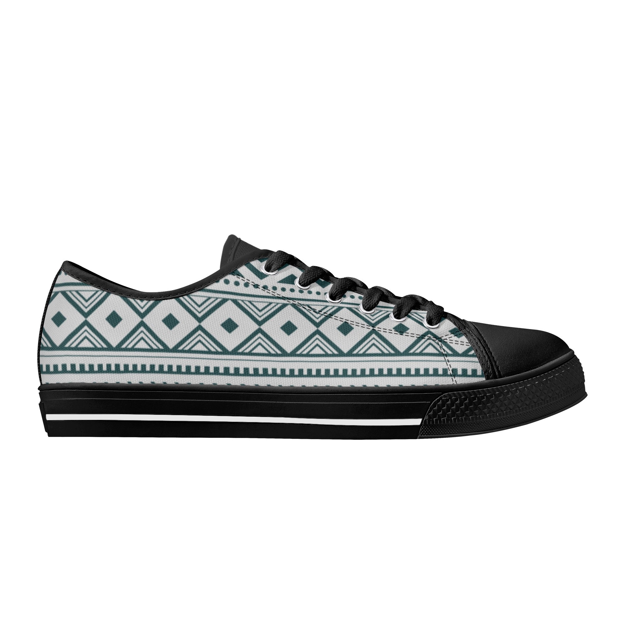 Women's Low Top Canvas Sneakers - Silverado Southwestern Print Slip-On Shoes for Casual Wear & Outdoor Activities
