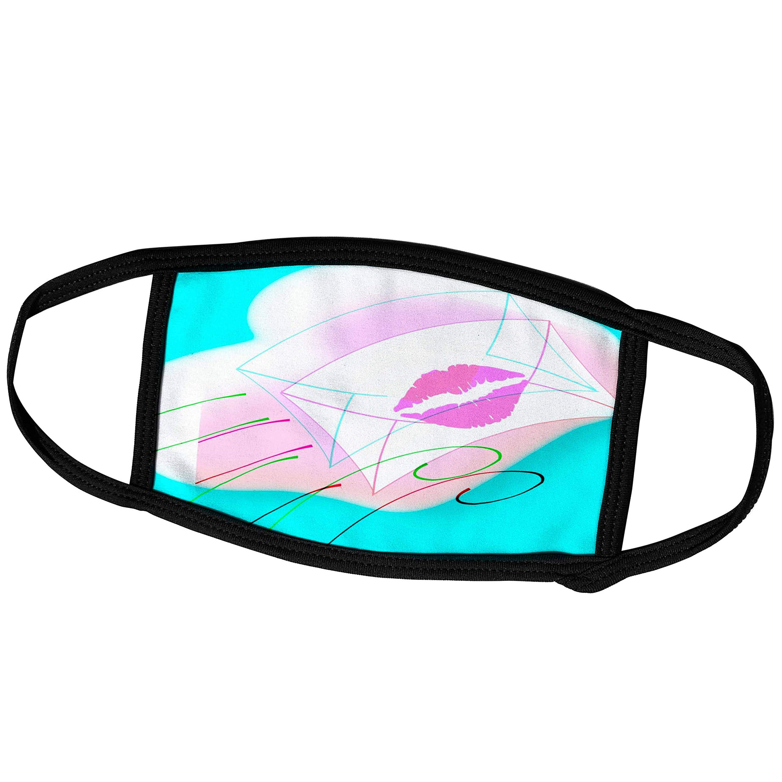 3D Printed Lips Art Face Masks - Sealed with A Kiss Sent with Love - Reusable Protective Cover for Daily Use, Parties & Gifts - 3dRose PS Creations (fm_60873_3)
