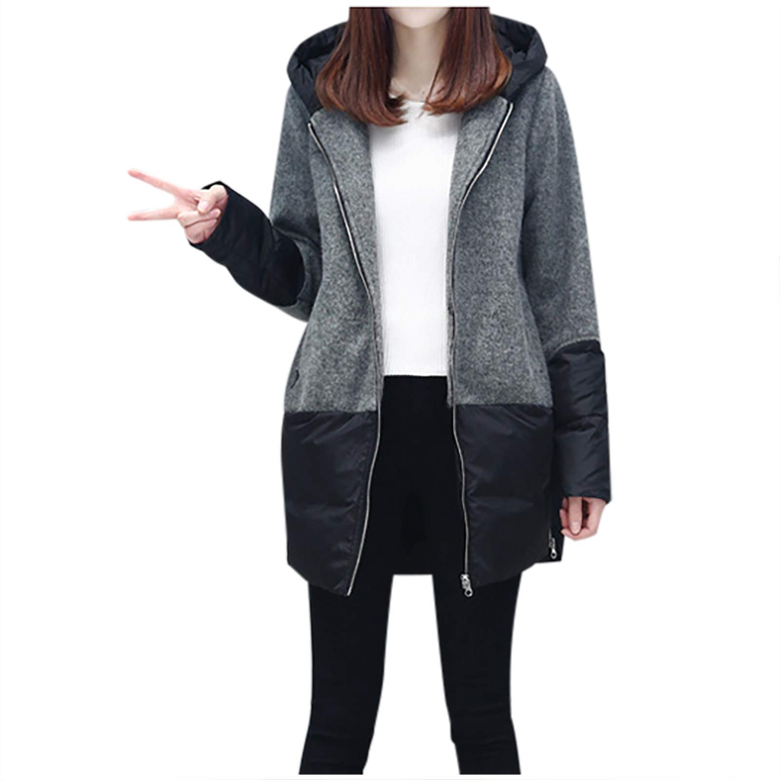 Women's Waterproof Winter Hooded Jacket 2023 - Long Sleeve Raincoat with Detachable Hood | Warm Windproof Outerwear for Hiking, Skiing & Daily Commute