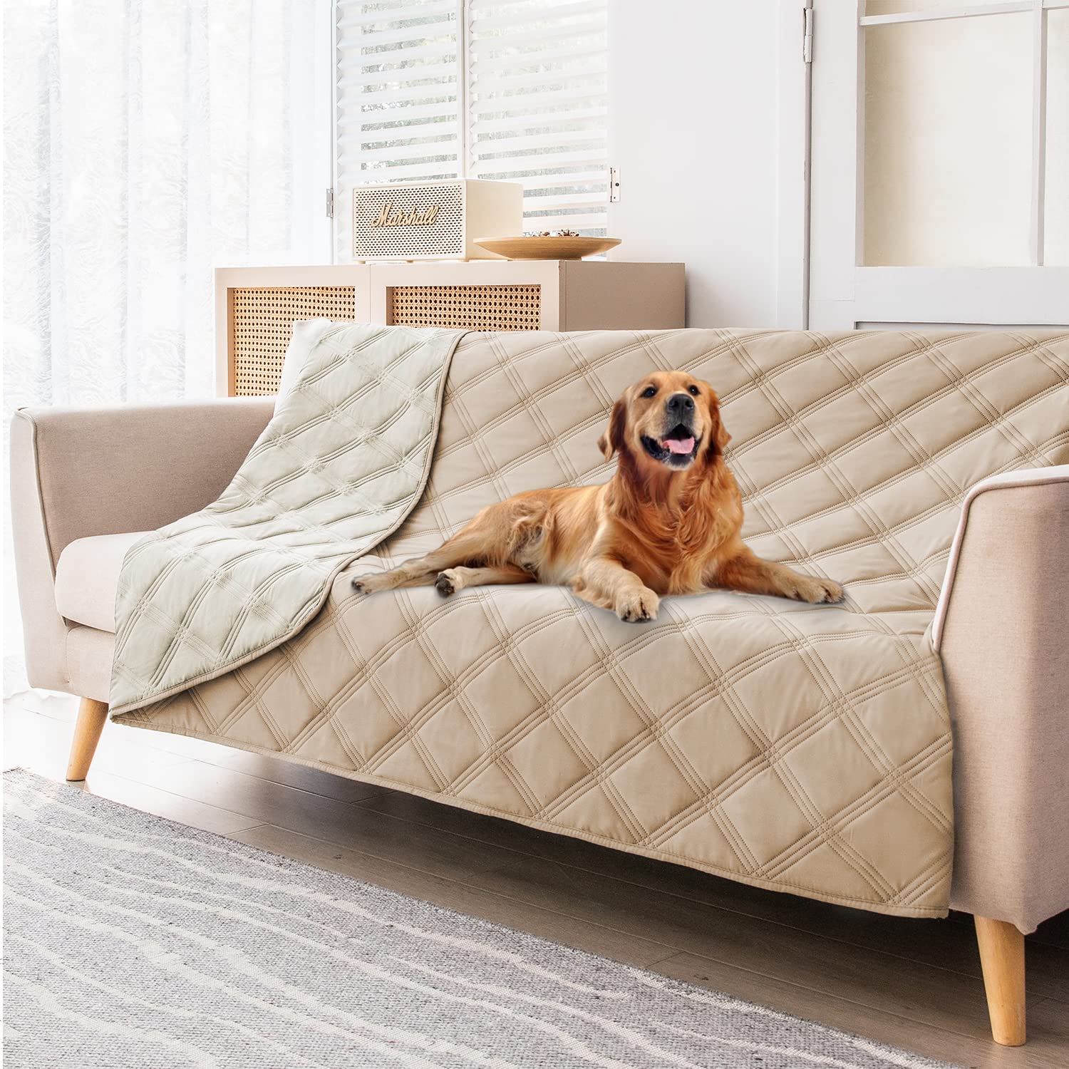 **SUNNYTEX Waterproof & Reversible Dog Bed Cover - Pet Blanket, Sofa & Couch Protector for Dogs, Cats - 52