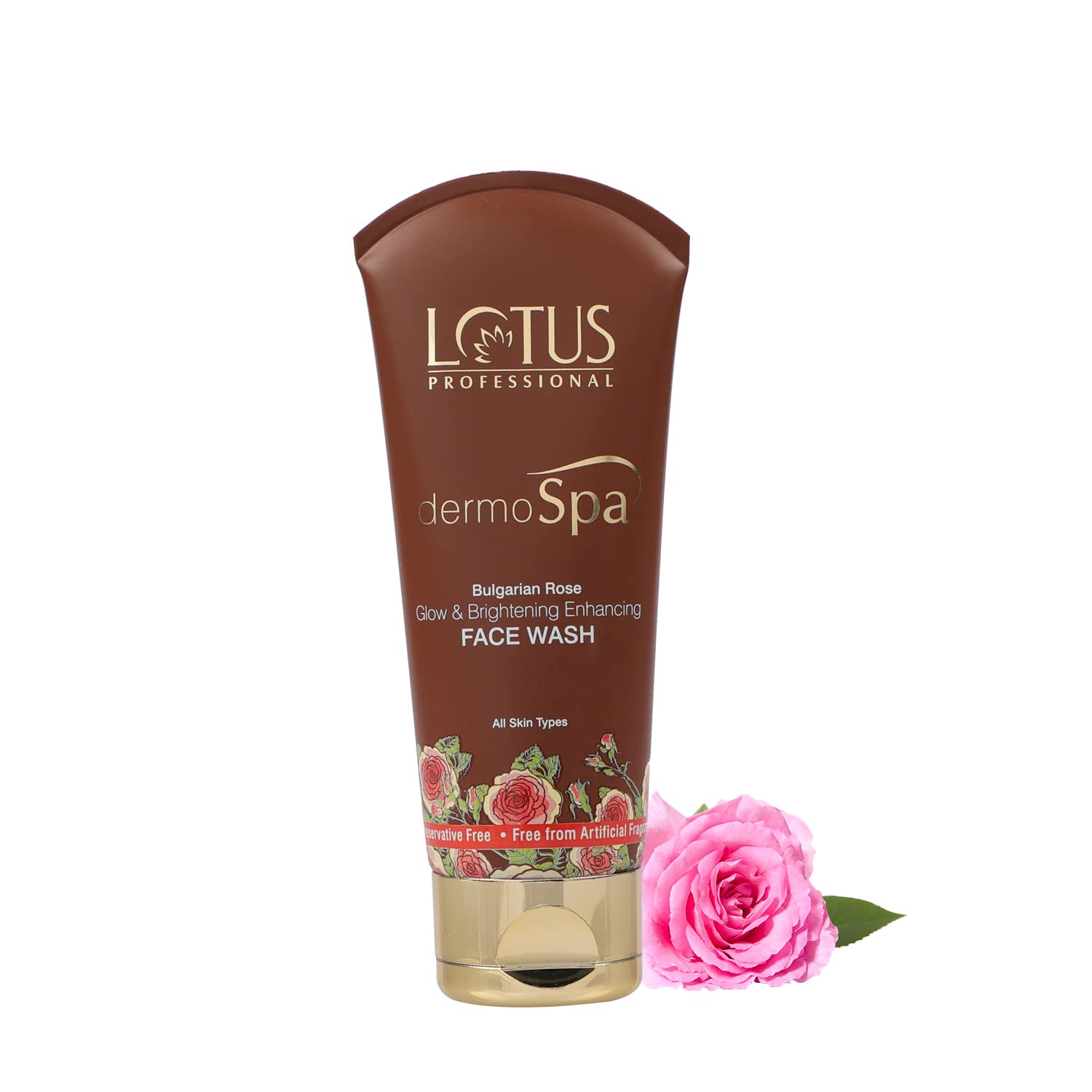 Lotus Professional DermoSpa Bulgarian Rose Glow & Brightening Face Wash - Preservative-Free 80g | Hydrating & Revitalizing Cleanser for Radiant Skin | Perfect for Morning & Night Skincare Routine