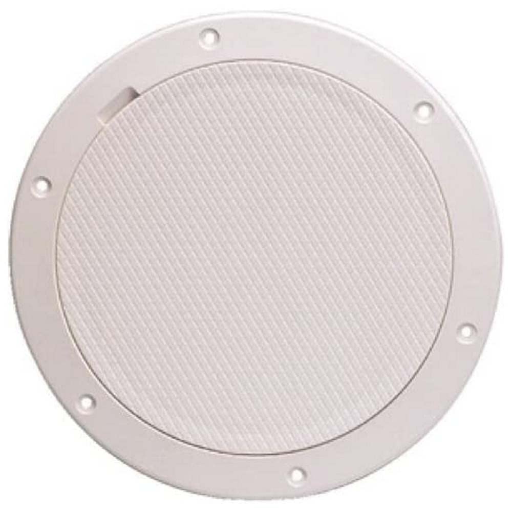 BECKSON MARINE 6-Inch Non-Skid Pry-Out Deck Plate in Beige - Ideal for Boat Deck Access & Marine Applications