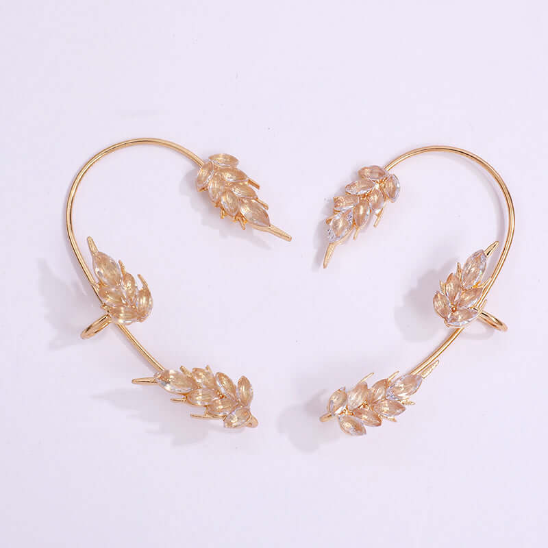 Leaf Vine Elf Clip Ear Wrap Ear Cuff - Boho Silver Elf Ear Jewelry for Women | Perfect for Cosplay, Fantasy Costumes, and Festival Outfits