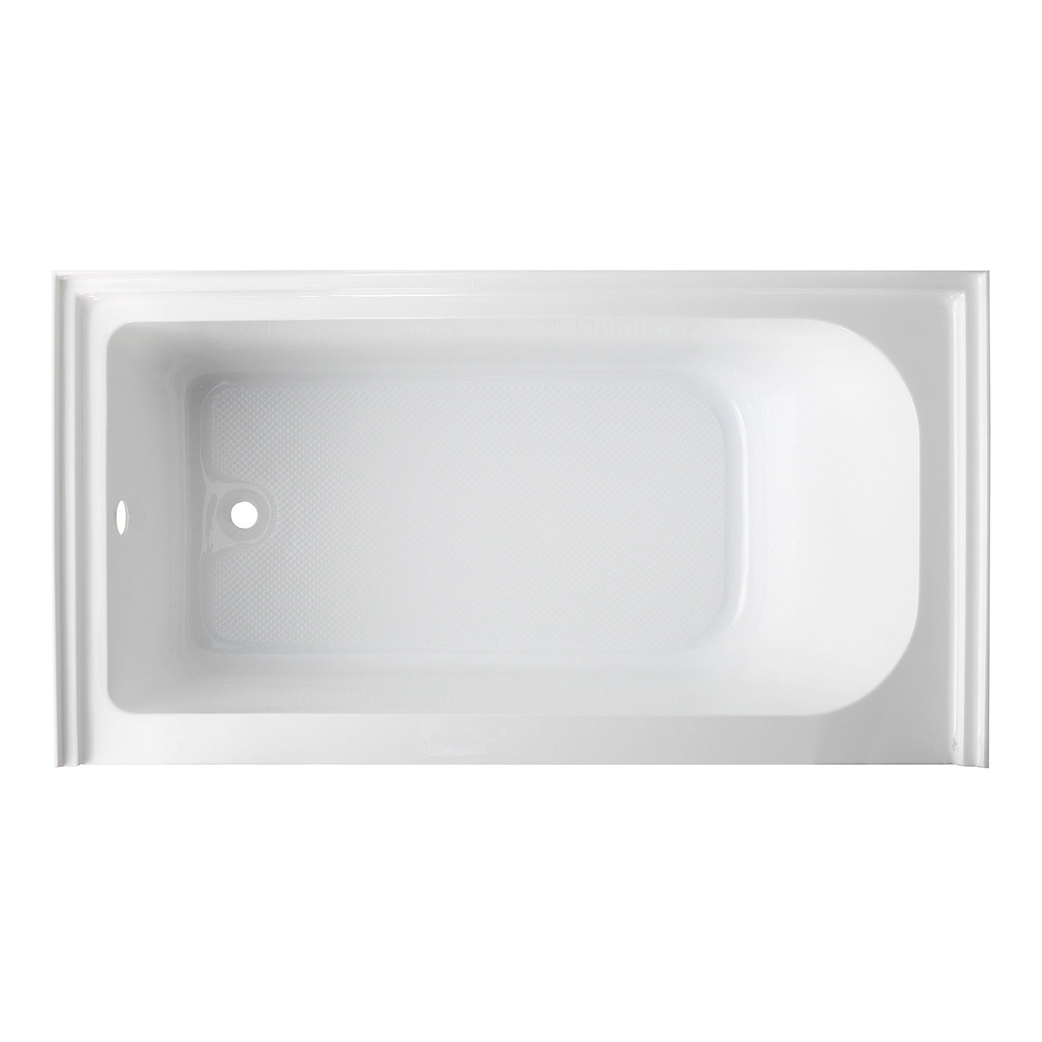 Aqua Eden 60 Inch Acrylic Rectangular 3-Wall Alcove Bathtub - Anti-Slip Surface, Left Drain, Glossy White | Freestanding Soaking Tub for Master Bathroom & Spa Retreat