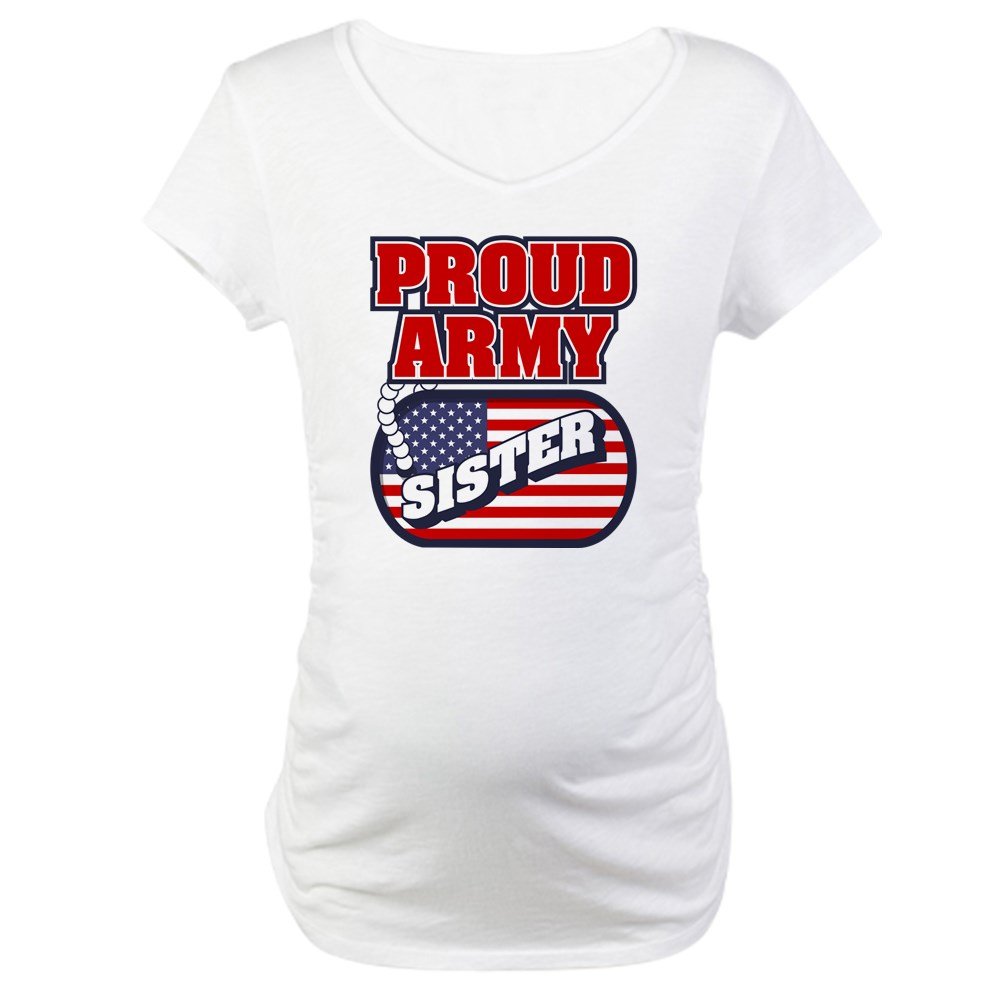 U.S. Army Proud Sister Maternity T-Shirt - Comfortable Cotton Pregnancy Tee for Military Families | Perfect for Baby Showers, Army Events & Family Photos