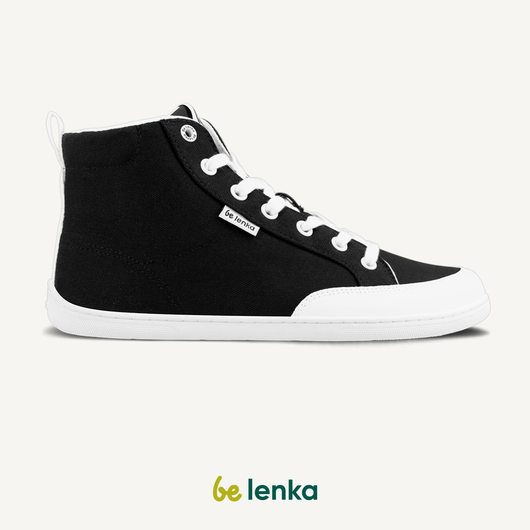 Barefoot Sneakers for Women & Men - Be Lenka Rebound High Top Minimalist Shoes in Black & White | Lightweight & Flexible for Running, Walking & Gym Workouts