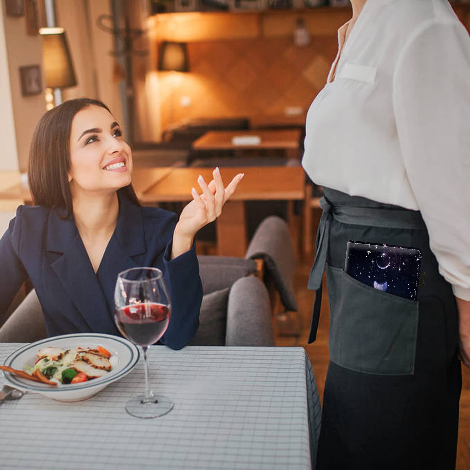 Premium PU Leather Server Book Organizer for Waitress & Waiters - Efficient Waiter Notebook with Pen Holder & Card Slots - Perfect for Restaurant Service, Hospitality Industry & Food Service Professionals