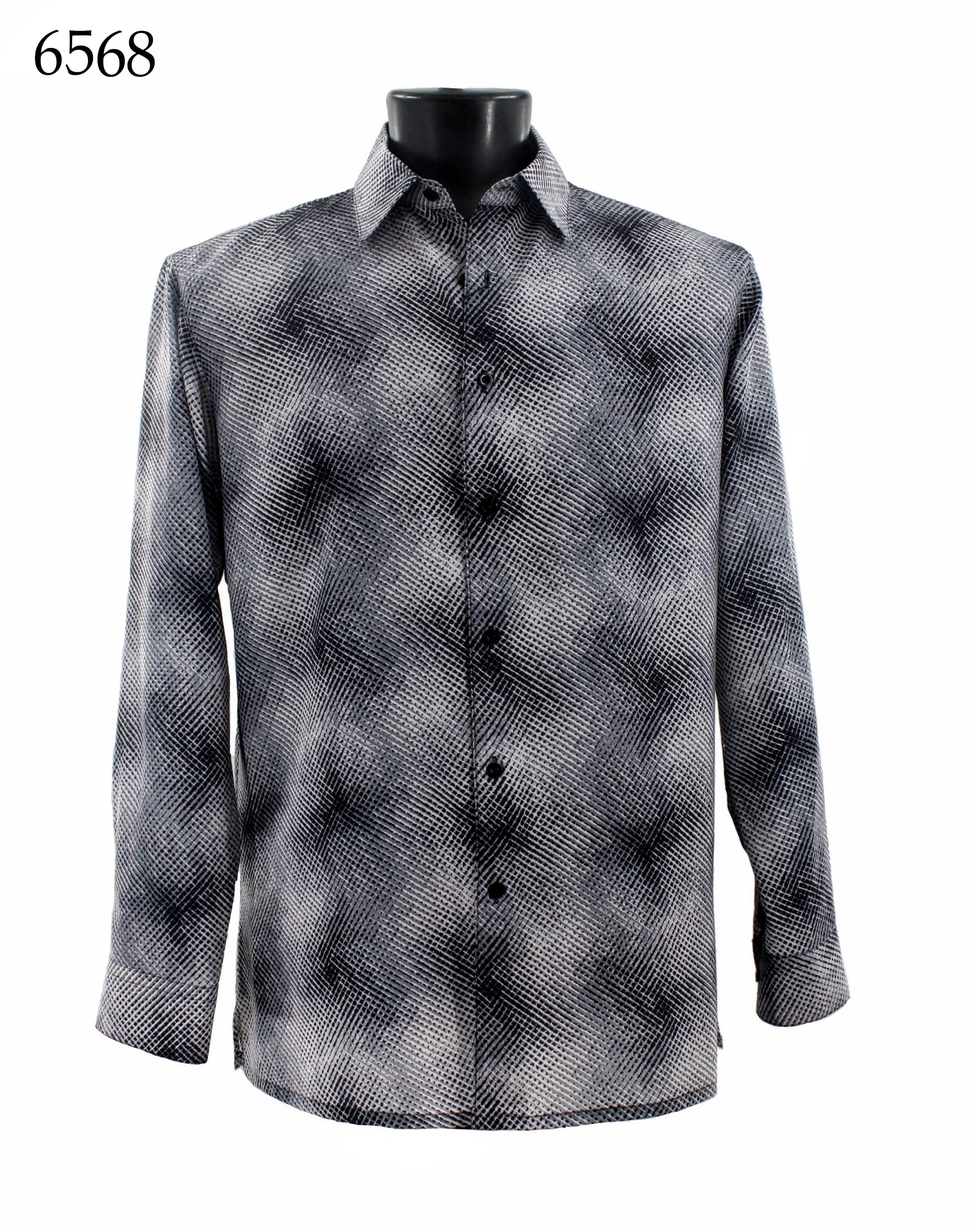 Bassiri Men's Long Sleeve Casual Shirt 6568 - Comfortable Button Down Shirt for Work, Office, and Everyday Wear