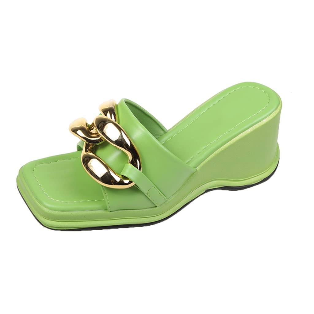 YXBDN Women's Chunky Heel Sandals - Sexy High Wedge Flip Flops with Platform for Summer | Comfortable Slides & Pumps | Perfect for Beach, Pool Party, Vacation and Casual Outfits (Color: A, Size 38)