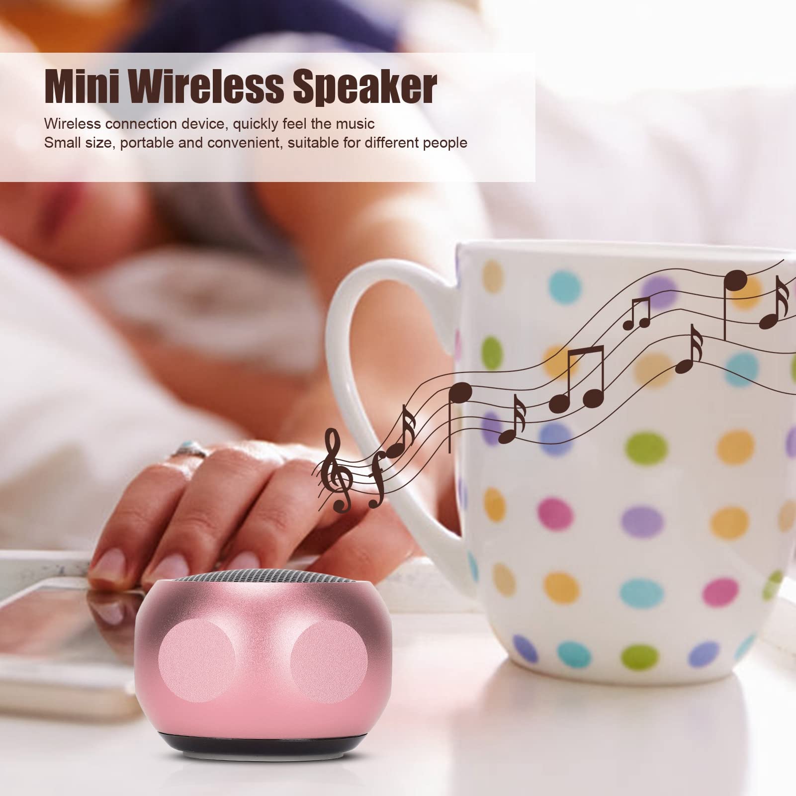 Mini Portable Bluetooth Speaker - Wireless Tiny Speaker with Lanyard, Frosted Texture, 2H Charge & 2.5H Playtime, 300mAh Battery - Perfect for Shower, Bike, Car, Travel & Outdoor Activities (Pink)