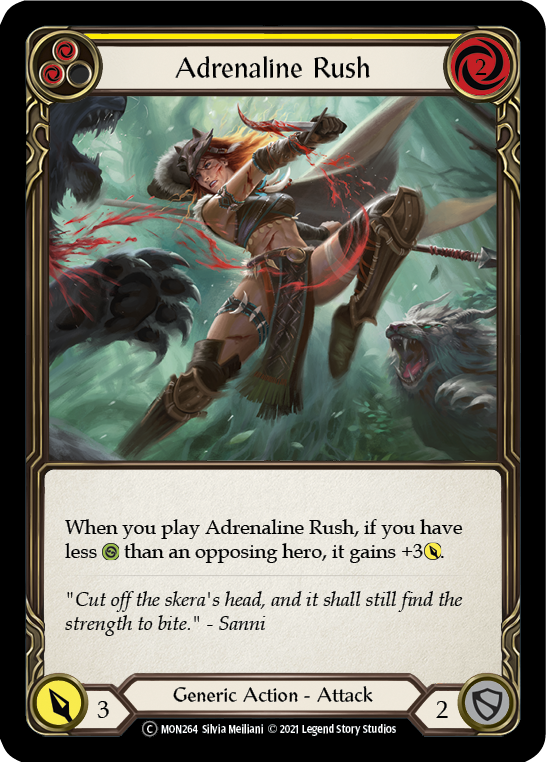 Adrenaline Rush (Yellow) - Monarch Unlimited Trading Card Game U MON264 - Perfect for Competitive Play & Collectors