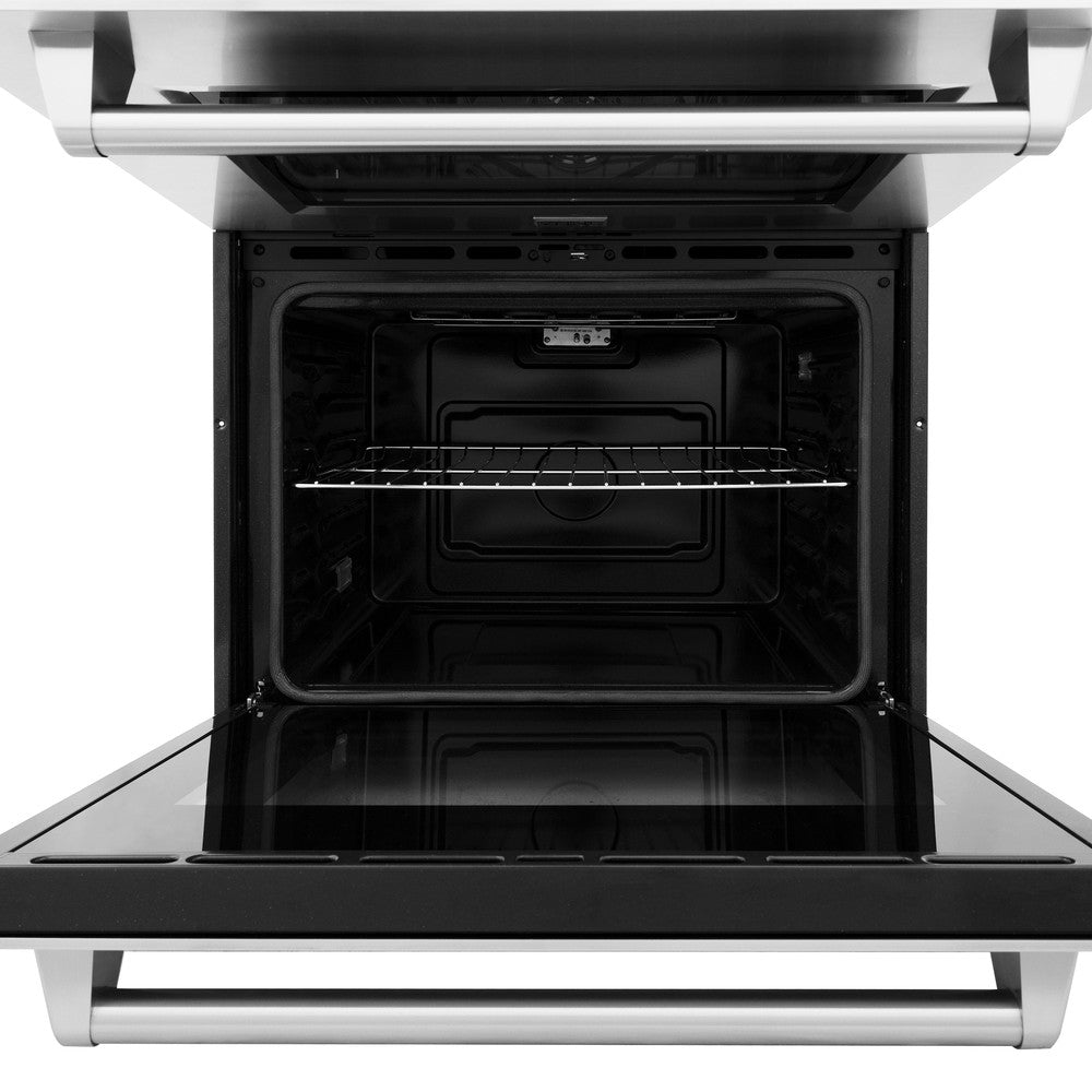 ZLINE 48-Inch Stainless Steel Gas Rangetop with 30-Inch Double Wall Oven Kitchen Package (2KP RTAWD48) - Perfect for Modern Home Chefs & Professional Style Cooking