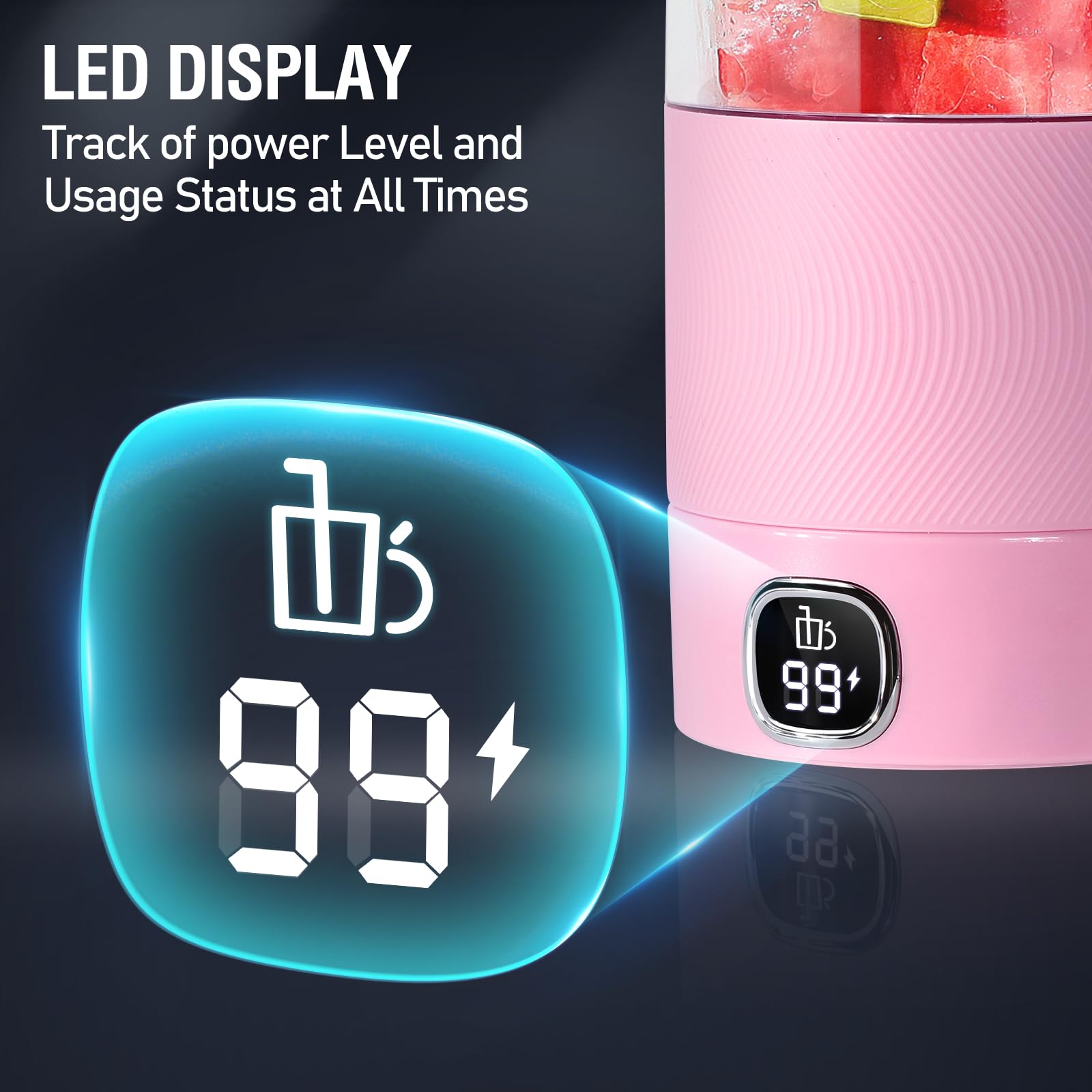 Spardar Portable USB Rechargeable Mini Blender - Personal Smoothie Maker & Juicer Cup for Shakes, Protein Drinks - Perfect for Home, Gym, Travel & Outdoor Activities | Compact & Powerful Blending On The Go