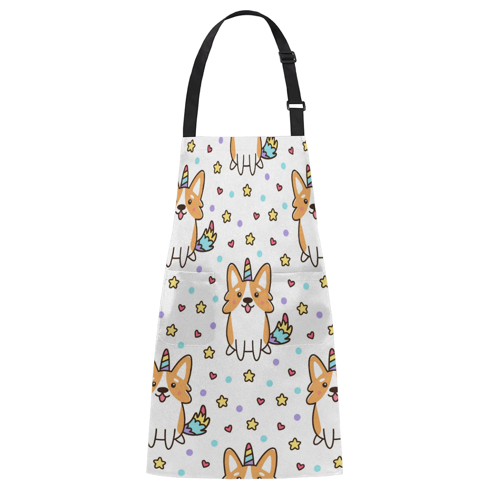 Cute Corgi Unicorn Apron for Women & Men - Waterproof Kitchen, BBQ, Baking