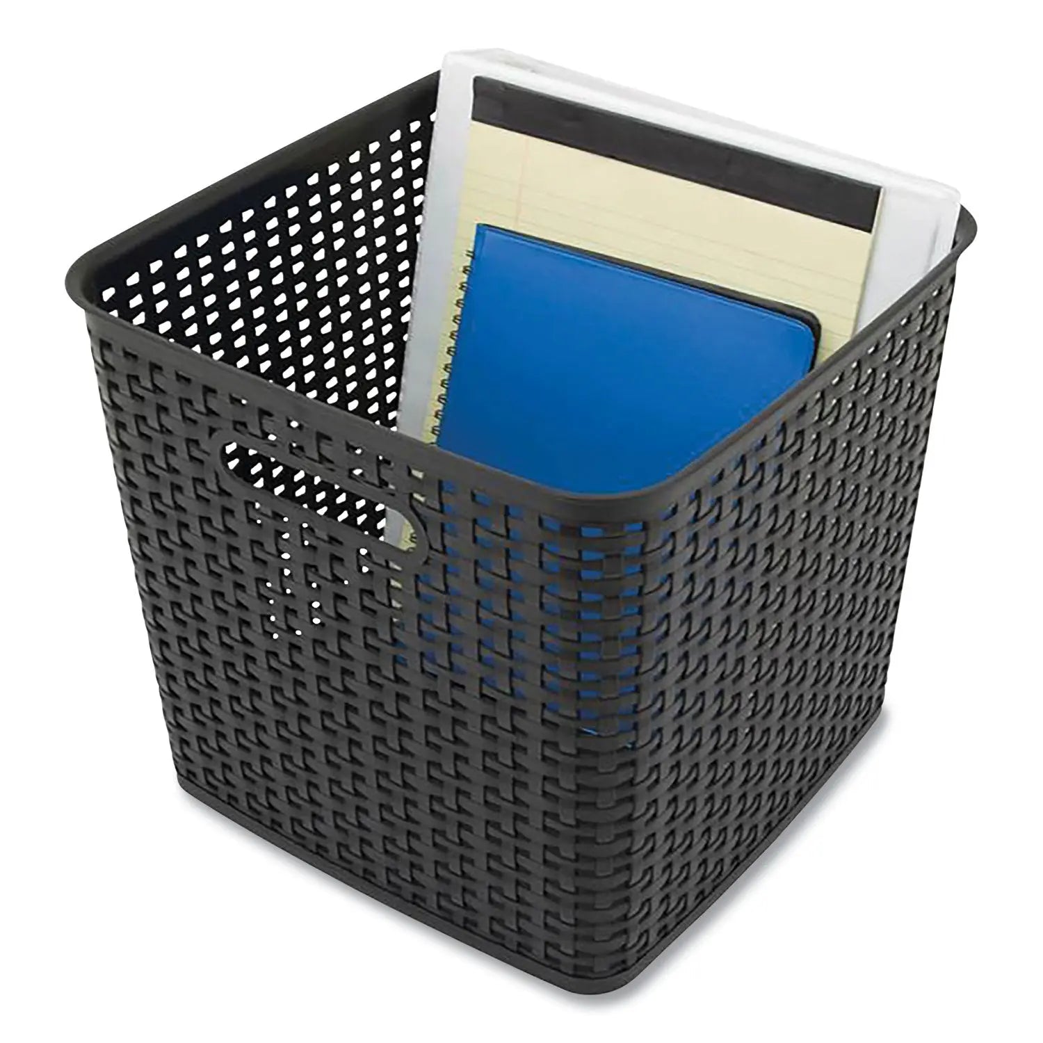 Extra Large Advantus Plastic Weave Storage Bin - 12.6