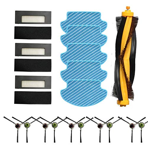 OPYTR Vacuum Cleaner Replacement Parts Kit for Ecovacs Deebot DE55 DE53 DE6G - Includes Side Brush, HEPA Filter, Brush Roller & Mop Pad | Perfect for Deep Cleaning and Maintenance | (Kit 2)