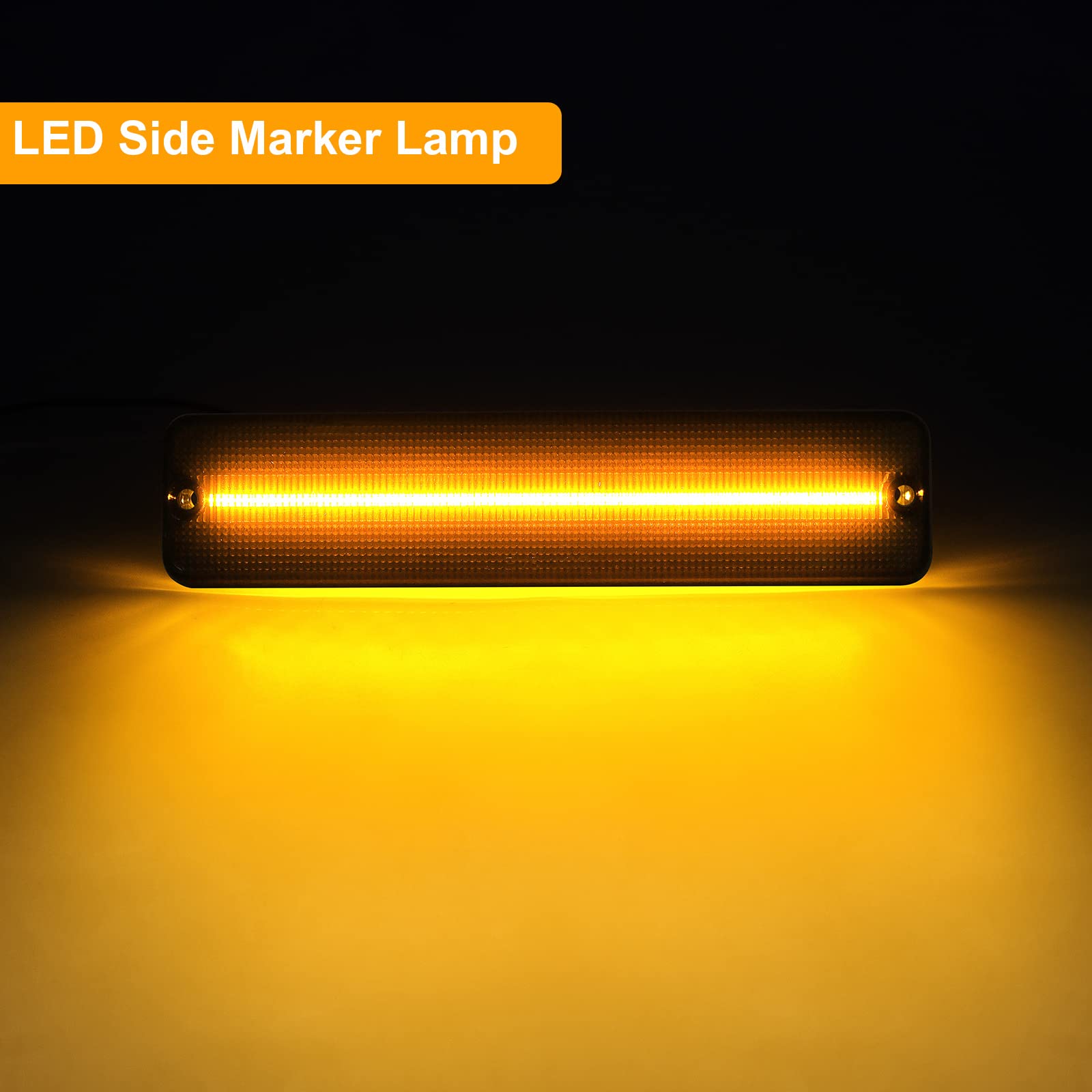 LED Side Marker Lights Replacement for Jeep Wrangler YJ 1987-1995 - Amber Yellow Front Fender Bumper Marker Lamps Assembly (Smoked Lens) - OE Style 56001424 - Perfect for Off-Roading & Night Driving Safety
