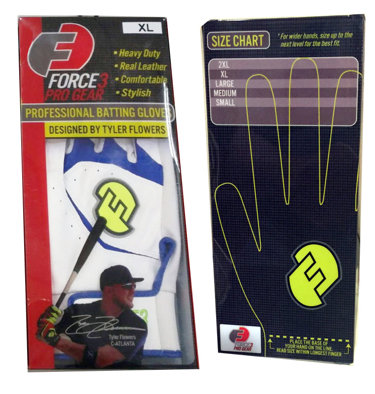 FORCE3 Pro Signature Batting Gloves - Baseball & Softball Training Gloves for Hitting Practice, Bat Grip & Fielding - Premium Leather Palm for Comfort & Durability (Perfect for Games, Training & Outdoor Sports)