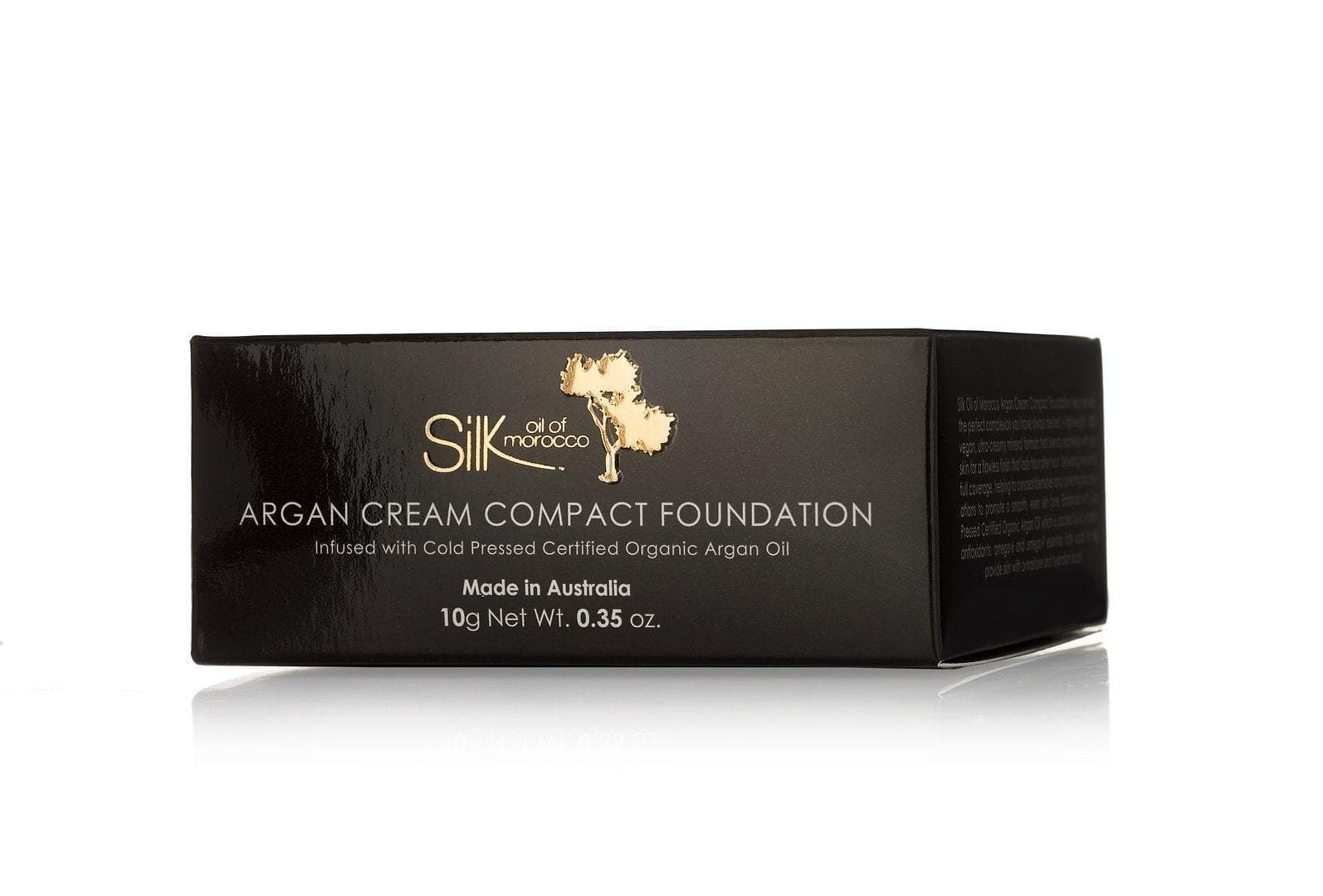 Argan Vegan Cream Compact Foundation - 10g, Cruelty-Free & Natural Makeup for Flawless Coverage | Perfect for Daily Wear & Sensitive Skin