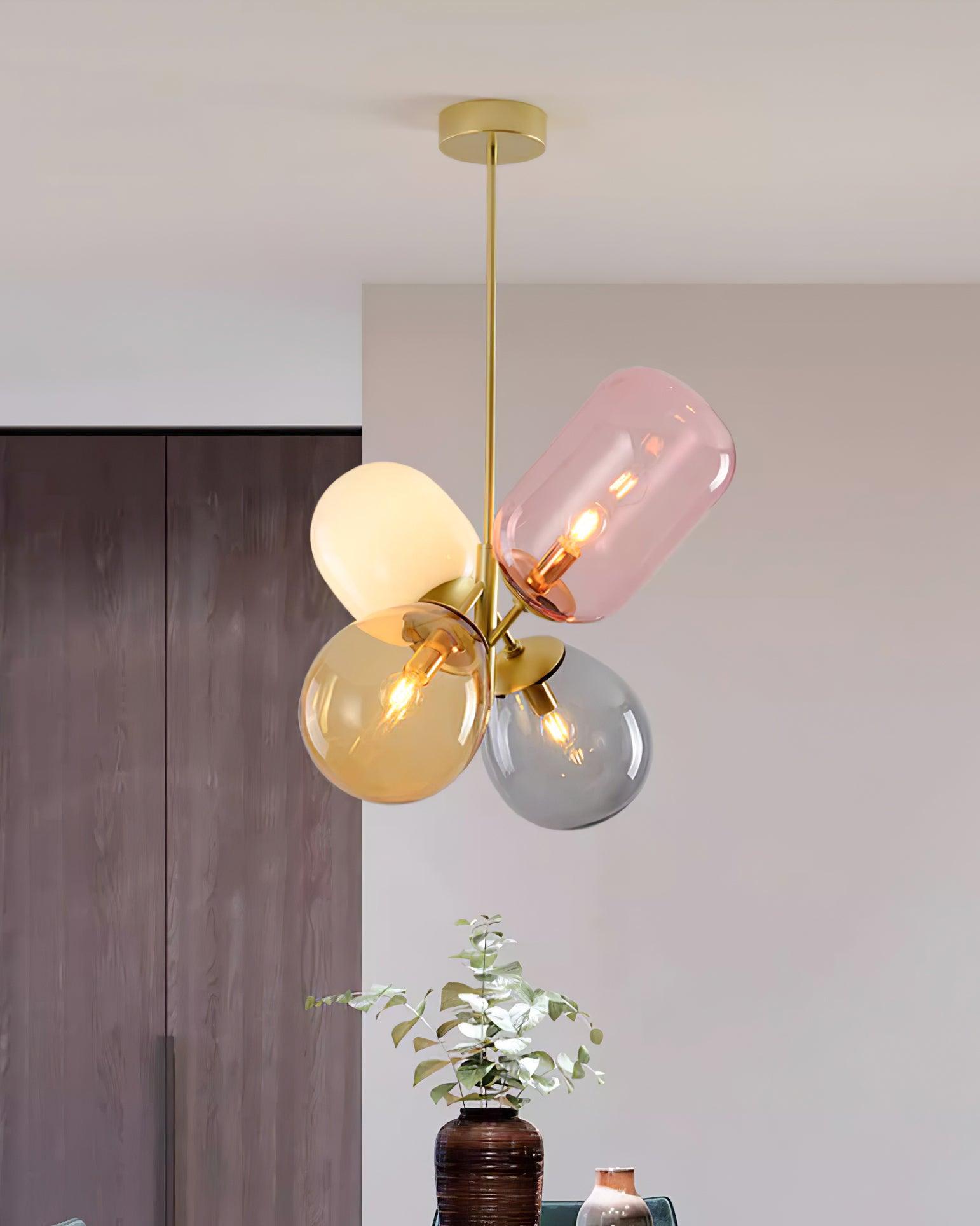 Elegant Balloon Glass Pendant Light - Modern Hanging Chandelier for Dining Room, Kitchen Island & Bedroom Decor