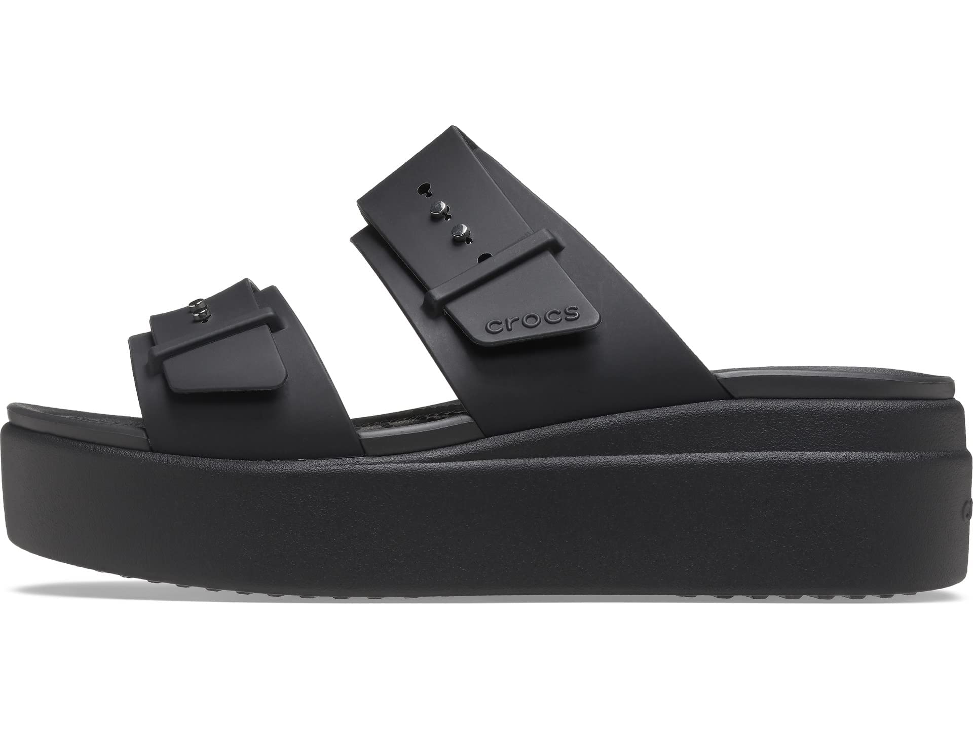 Crocs Women's Brooklyn Buckle Low Wedge Platform Sandals - Comfortable Slip-On Summer Shoes for Walking, Beach & Casual Outfits