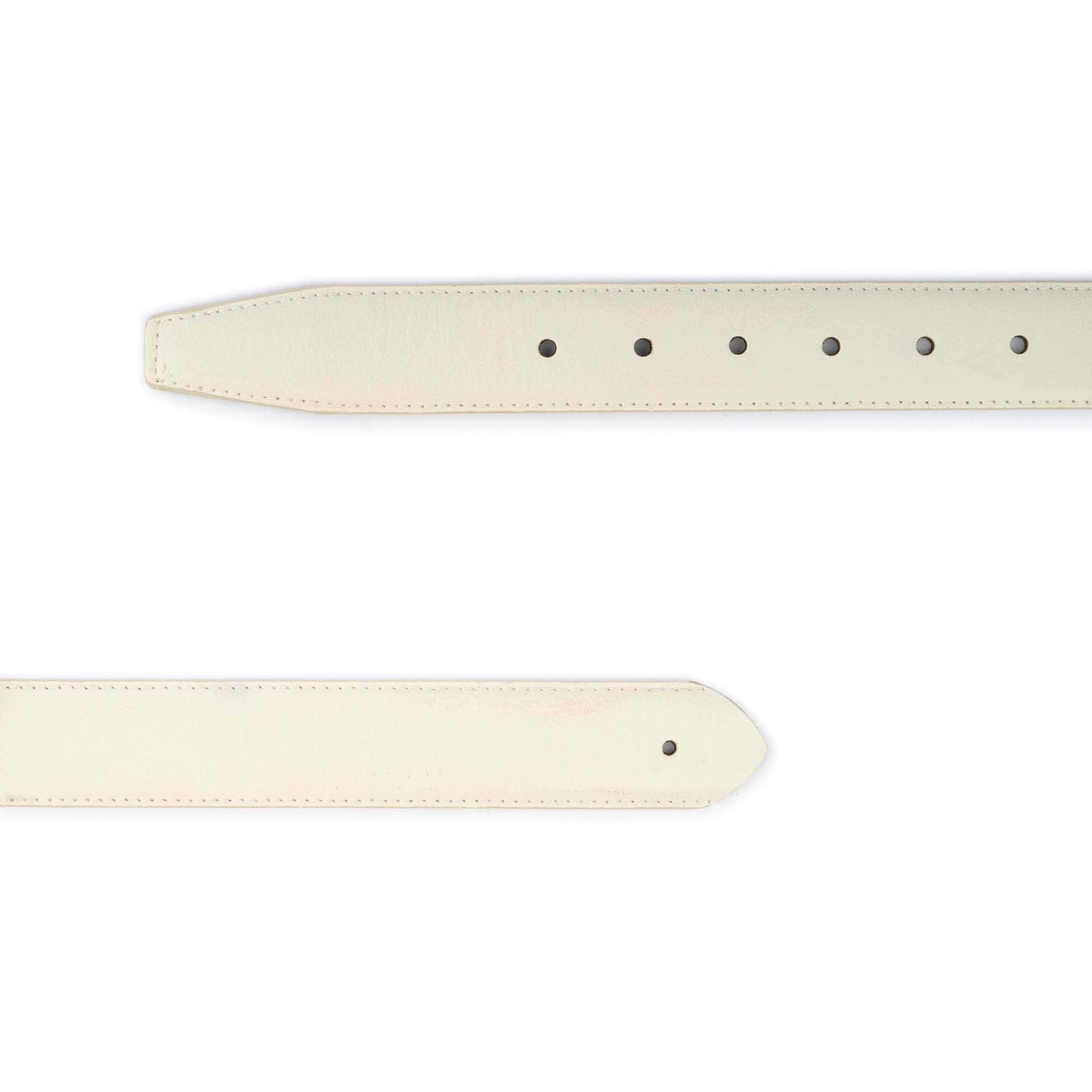 Premium Light Beige Grain Leather Belt Strap Compatible with Montblanc Buckles - Classic Dress Belt for Business & Formal Occasions