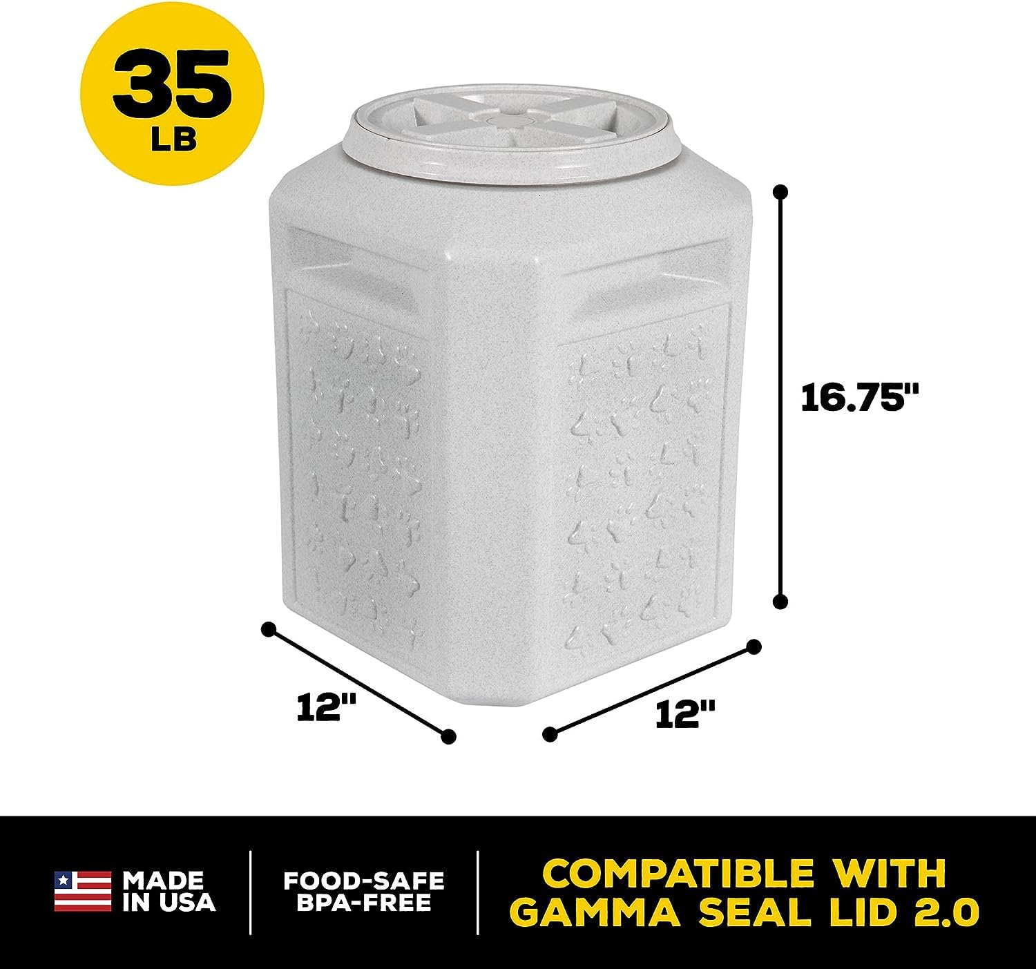 Gamma2 Vittles Vault Airtight Dog Food Storage Containers - 60lb & 35lb Stackable Pet Food Bins for Freshness - Perfect for Dry Kibble, Treats & Bulk Food Storage in Homes, Kennels or Pet Stores