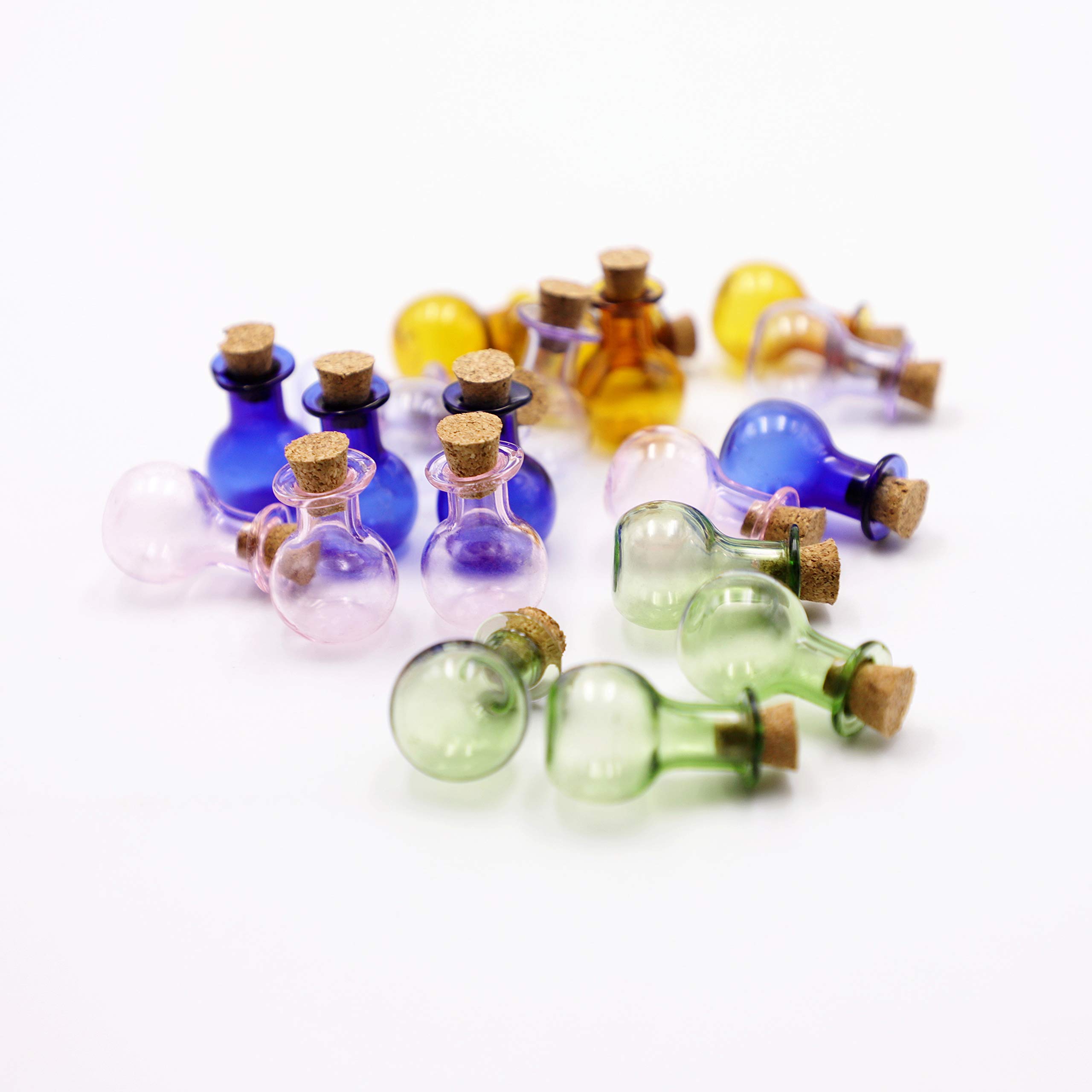SHAOTONG 2ml Small Mini Glass Bottles with Cork Stoppers - 20 Pack for DIY Crafts, Wedding Favors, Message in a Bottle, Party Decorations & Home Decoration