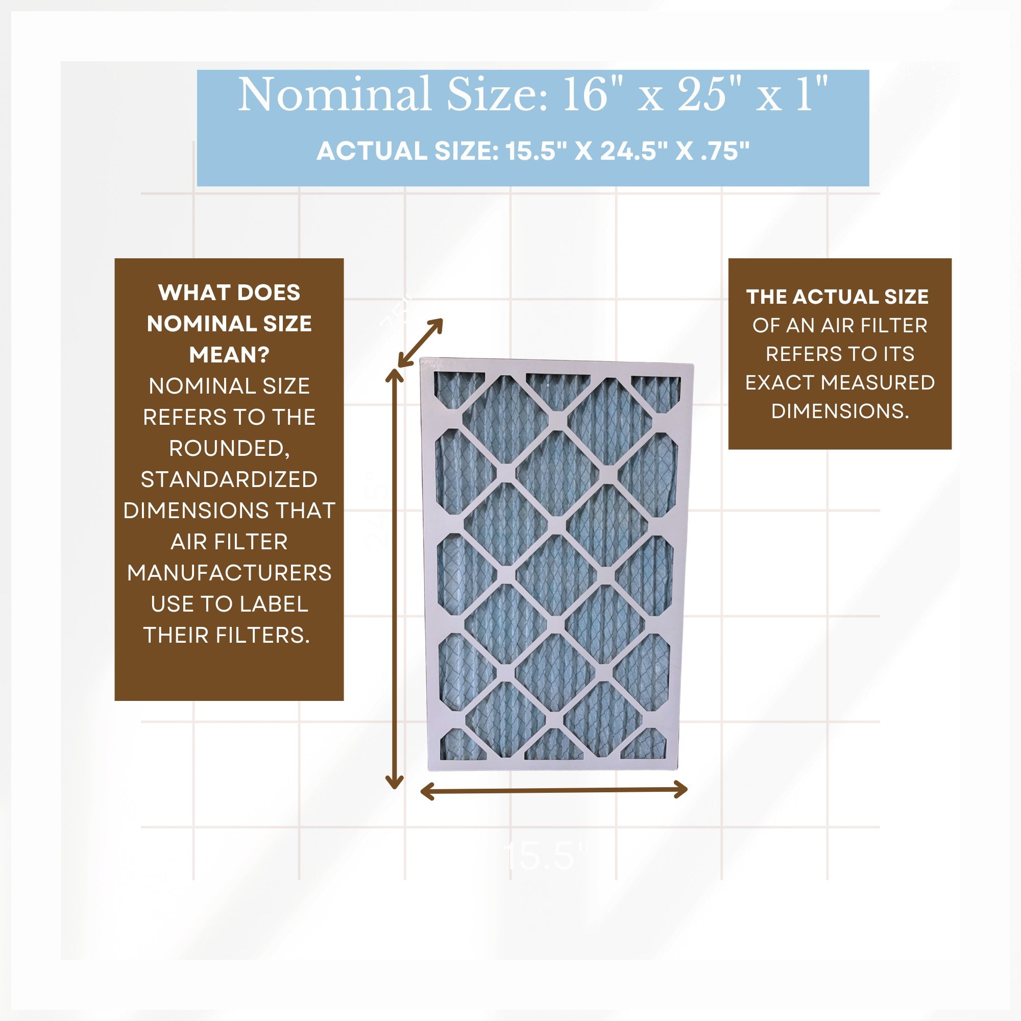 16x25x1 MERV 11 Pleated AC Furnace Air Filters - Case of 6 Pack | High Efficiency Dust & Allergen Reduction | Perfect for Home HVAC Systems, Allergies & Pet Owners