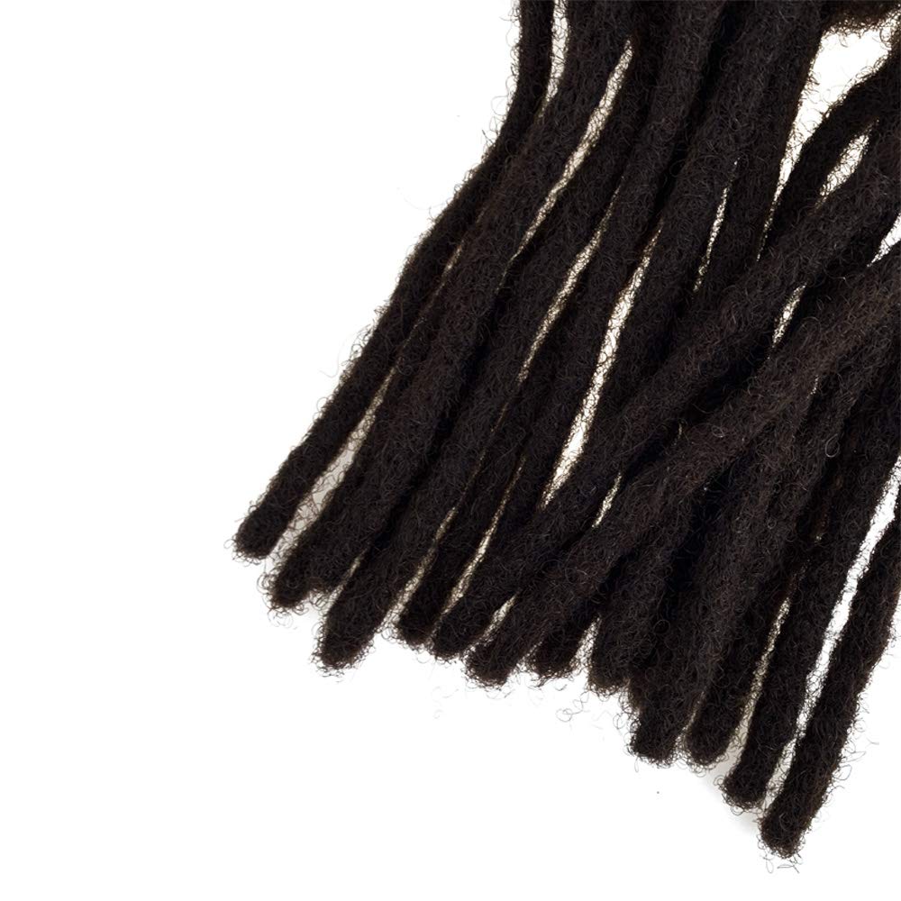 YONNA Handmade Human Hair Dreadlocks Extensions - Medium Size 0.8cm (0.32inch) Width, Dark Brown #2, 8inch Length - 60 Locs Bundle - Perfect for Protective Styles, Cosplay & Natural Hair Care