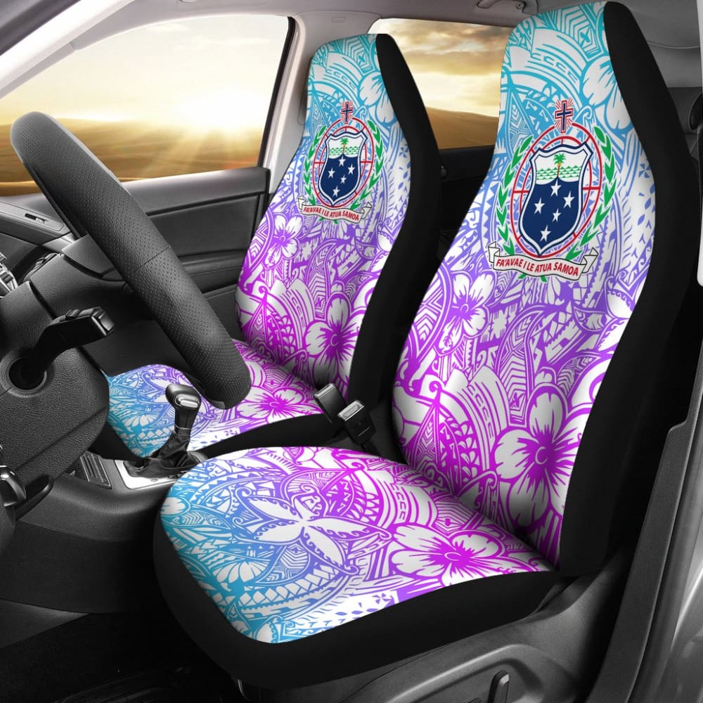 Premium American Samoa Car Seat Covers - Polynesian Hibiscus & Coat of Arms Design | Durable Protection for Cars, Trucks & SUVs | Perfect for Tropical-Themed Vehicles & Cultural Enthusiasts