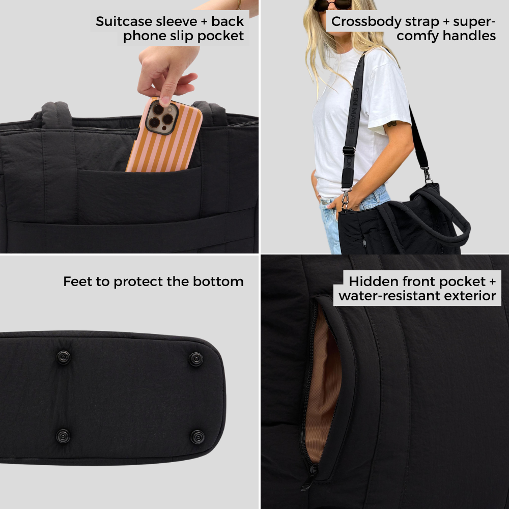 Stylish Everyday Tote Bag for Women - Lightweight & Durable (Tan/Black) - Perfect for Work, Shopping, and Travel Accessories