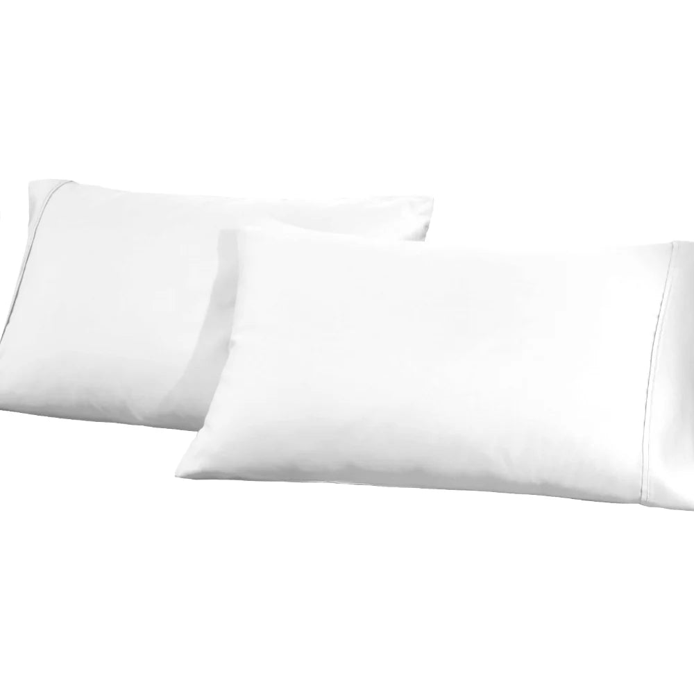 Premium 1200 Thread Count Cotton Blend 2-Piece Solid Pillowcase Set - Ultra Soft & Breathable for Bedroom Luxury (White, Queen Size) | Perfect for Home, Hotel, or Gift Giving