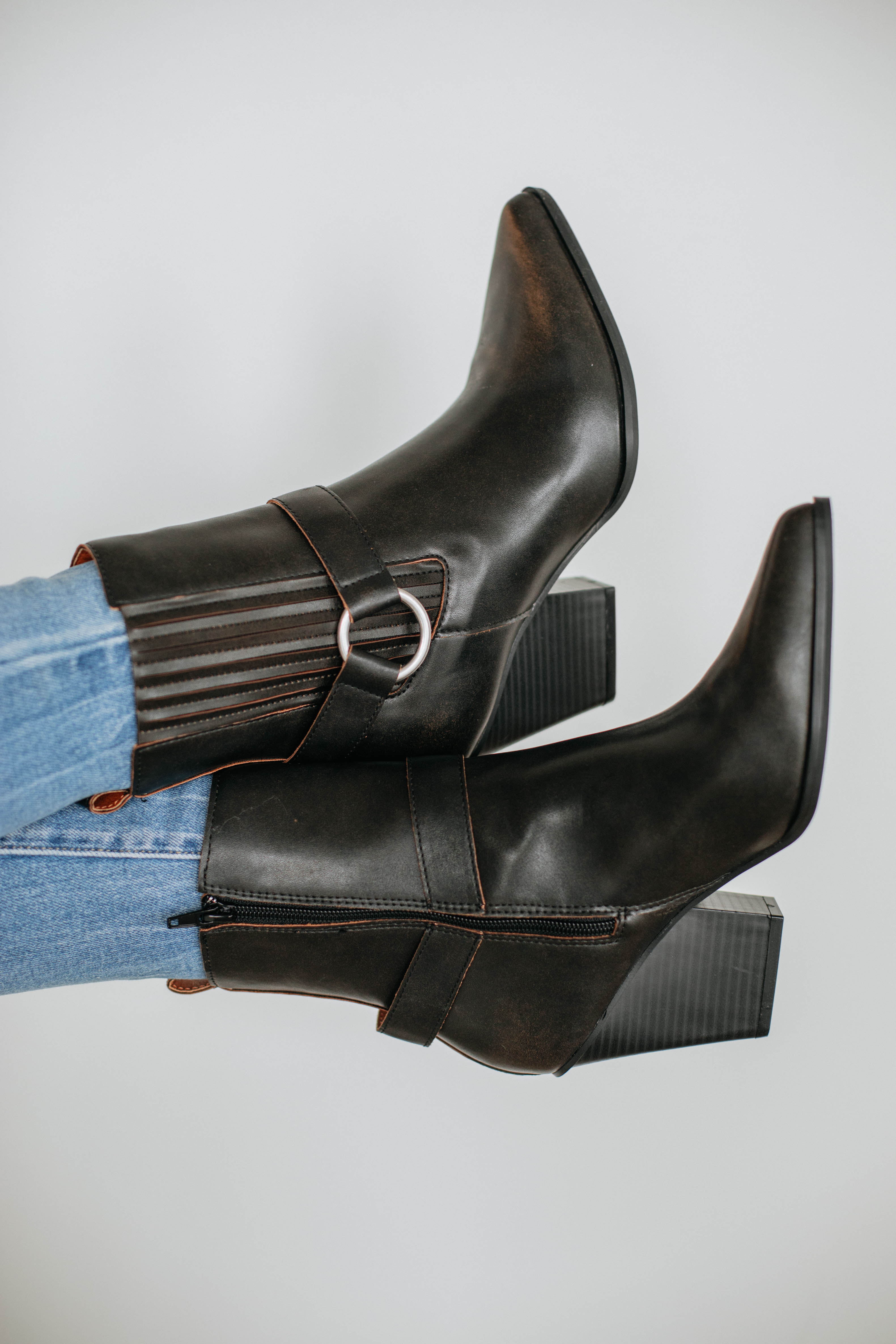 Reckless Attitude Women's Ankle Boots - Espresso Brown Leather Casual & Fashion Booties for Fall/Winter | Perfect for Office, Date Night & Everyday Wear