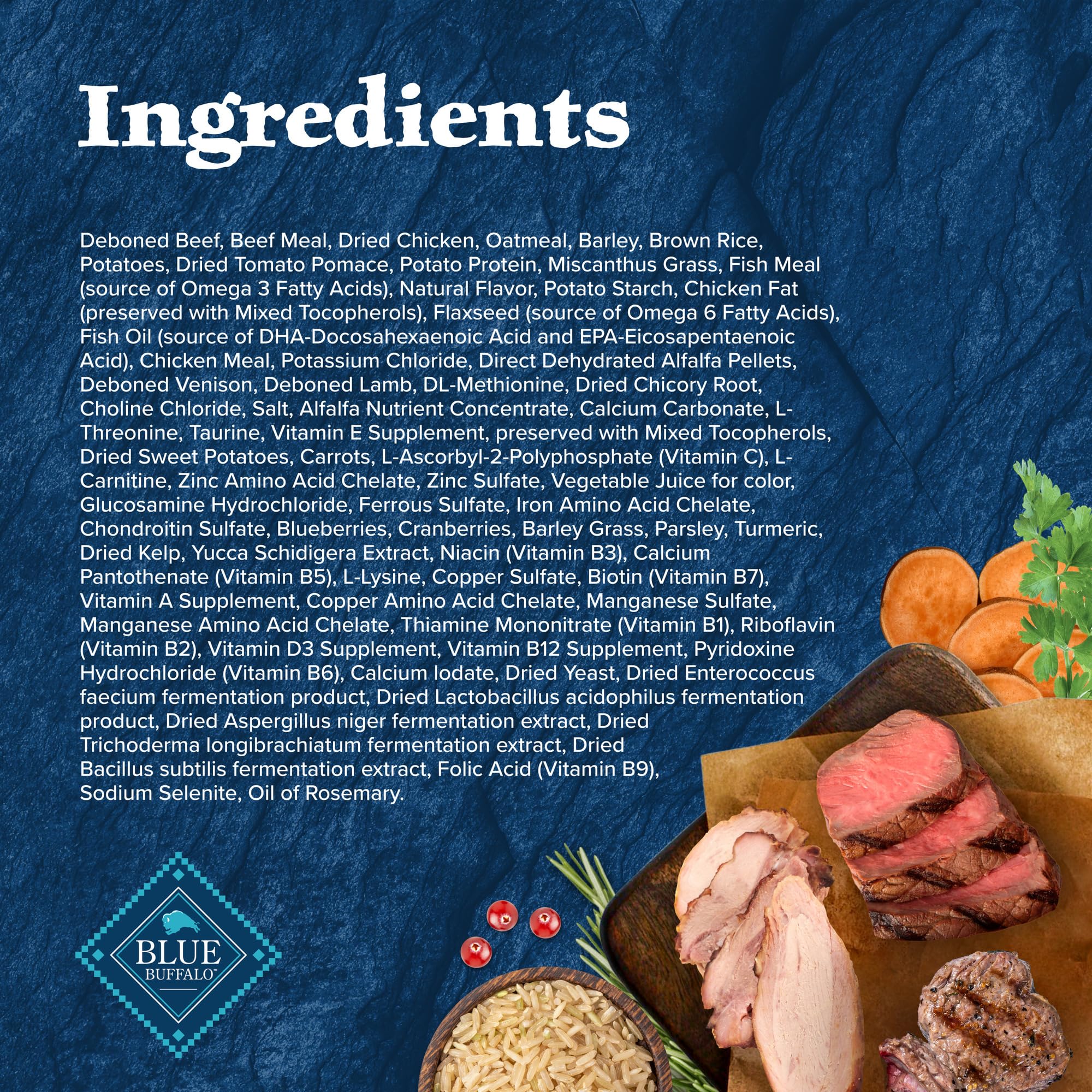 Blue Buffalo Wilderness Rocky Mountain Recipe High Protein Natural Senior Dry Dog Food - Red Meat with Grain, 28 lb Bag for Large Breed Dogs | Supports Joint Health & Energy for Active Senior Dogs