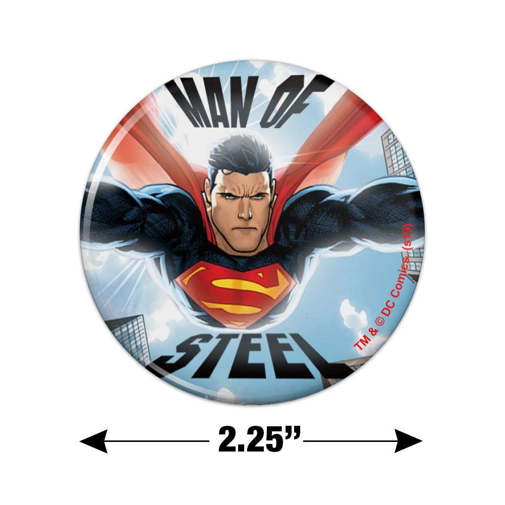 Superman Man of Steel Refrigerator Magnet - Strong Kitchen Fridge Locker Button Decor for Home, Office & Dorm - Perfect for Superhero Fans & Collectors