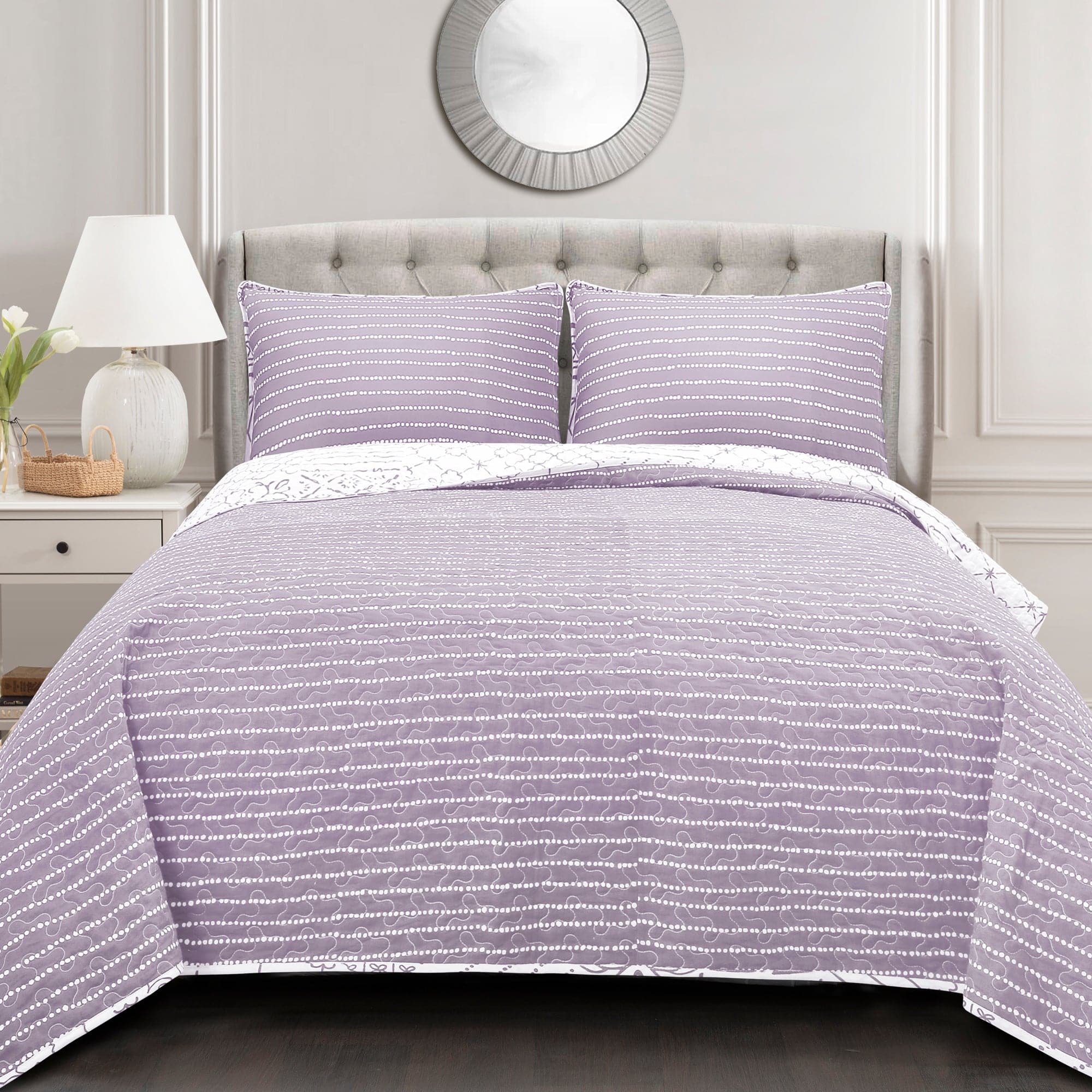 Monique 3-Piece Quilt Set - Queen Size Bedding, Soft Microfiber Comforter with Matching Pillow Shams - Perfect for Cozy Bedrooms & Guest Rooms
