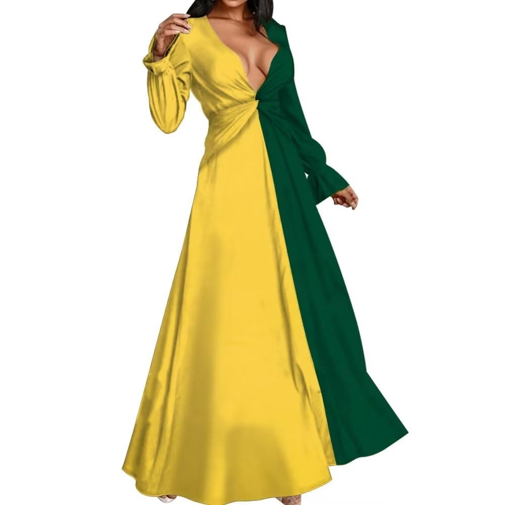 Elegant African Print Long Dresses for Women - Sexy Patchwork Dashiki Outfits & Evening Gowns - Perfect for Parties, Weddings and Cultural Events
