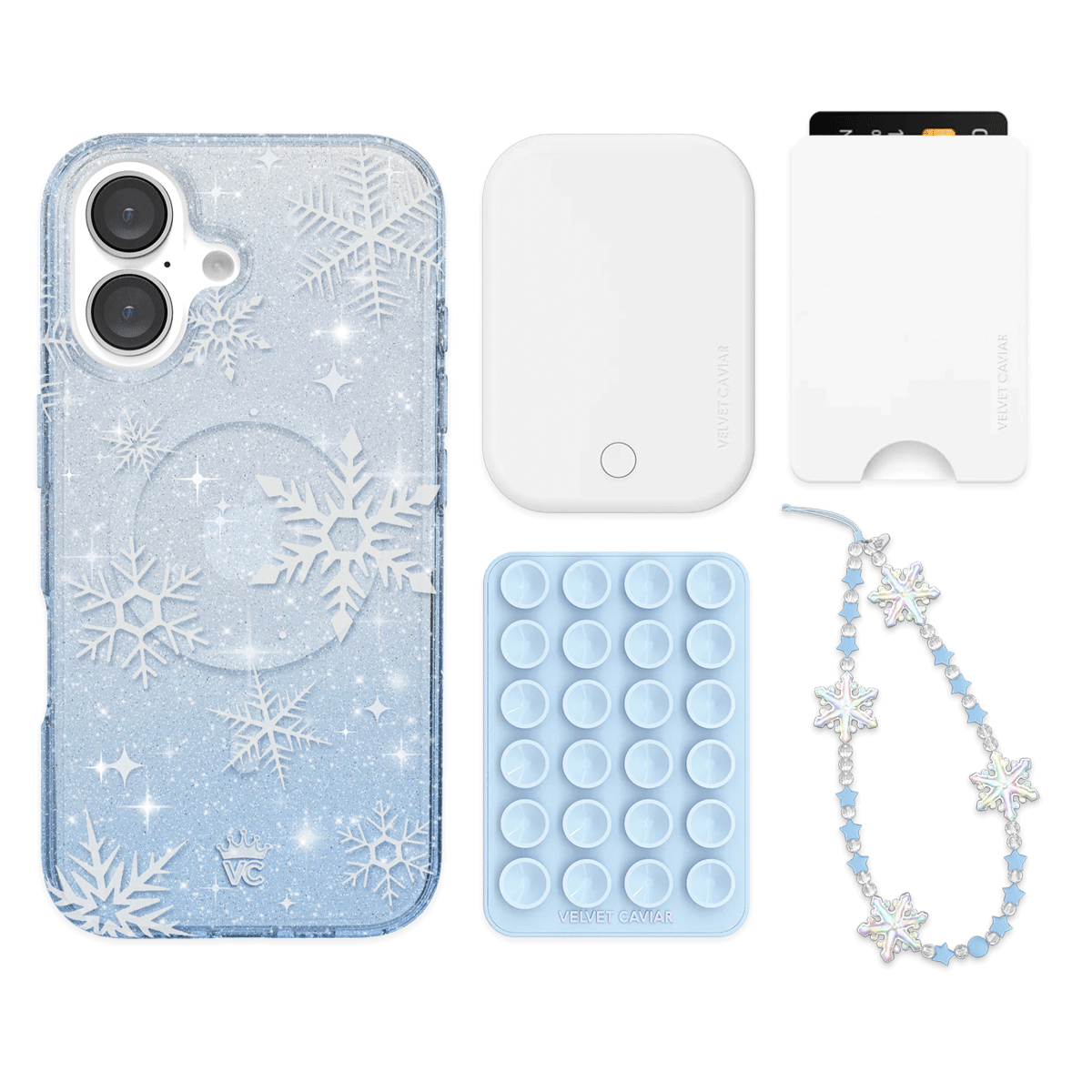 Snow Angel Glitter iPhone Case with Wallet - Stylish Protective Cover for iPhone 13/14/15 - Perfect for Everyday Use, Travel, and Gifts