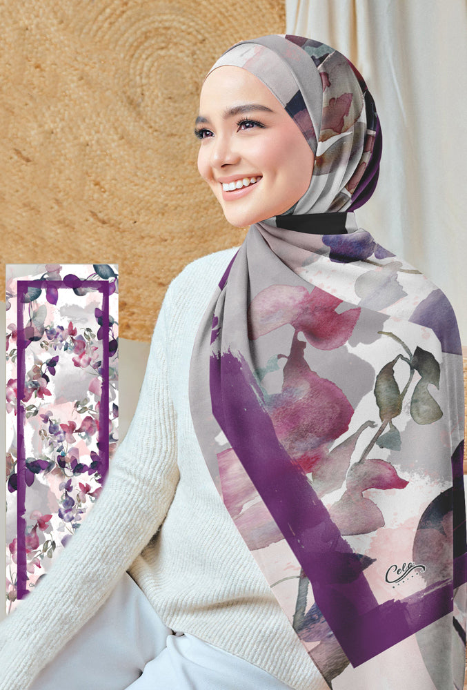 Keitlin Printed Chiffon Hijab Scarf - Lightweight Muslim Headscarf for Women - Perfect for Daily Wear, Prayer & Special Occasions