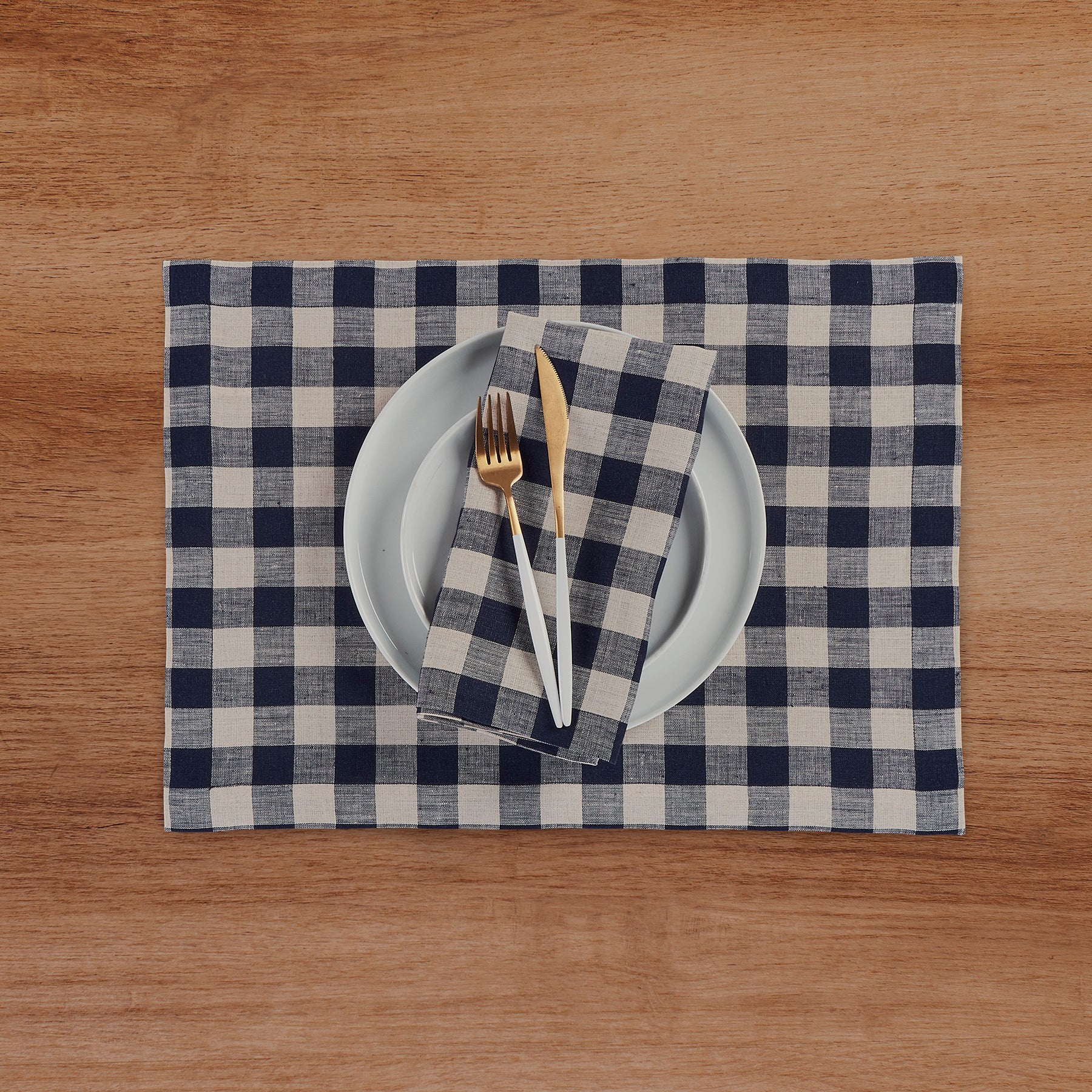 Morgan Check Placemats Set of 4 - Premium Cotton Table Mats for Dining, Kitchen & Holiday Decor - Washable & Durable Place Settings for Everyday Use & Special Occasions