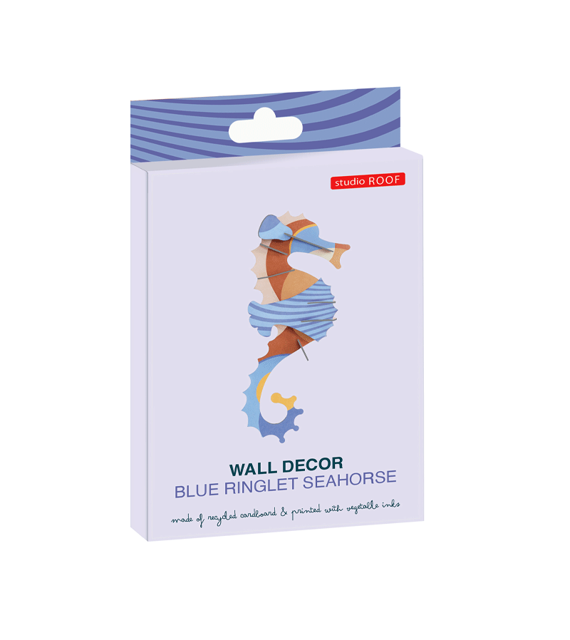 Blue Ringlet Seahorse Figurine - Small Sea Creature Decoration by Studio ROOF | Perfect for Ocean-Themed Home Decor, Aquarium Accessories & Unique Gift Ideas
