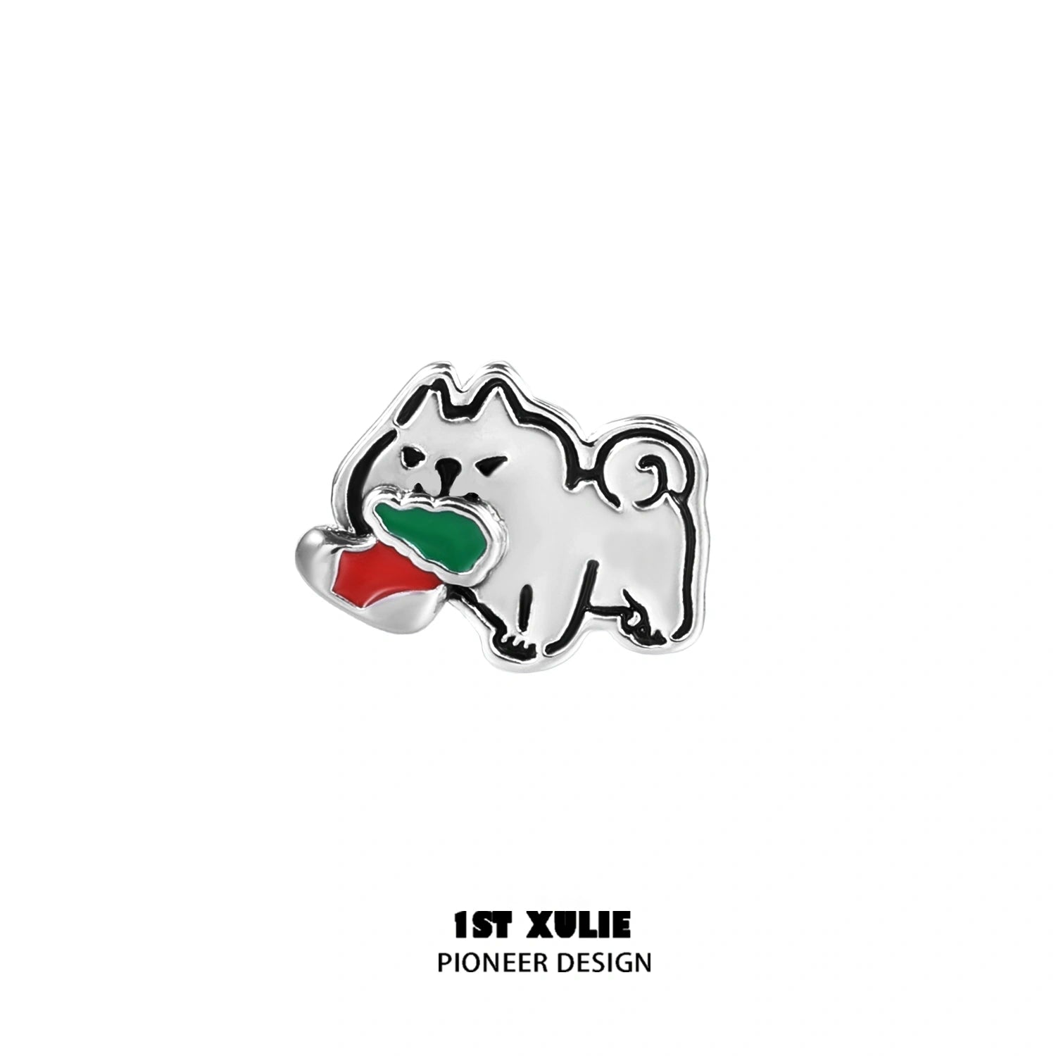 2024 Christmas Graffiti Puppy Sterling Silver Stud Earrings - S925 Hypoallergenic Jewelry Gift for Women - Perfect for Holiday Parties, Gift Exchanges & Festive Outfits