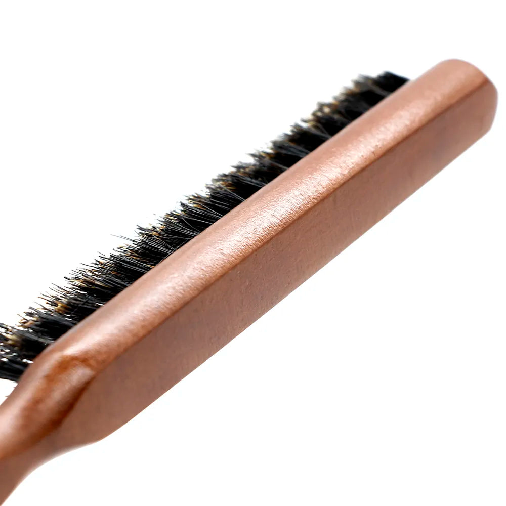 Natural Wooden Hair Brush for Detangling & Styling - Eco-Friendly Boar Bristle Brush for Smooth, Shiny Hair - Perfect for Daily Hair Care & Scalp Massage at Home or Travel