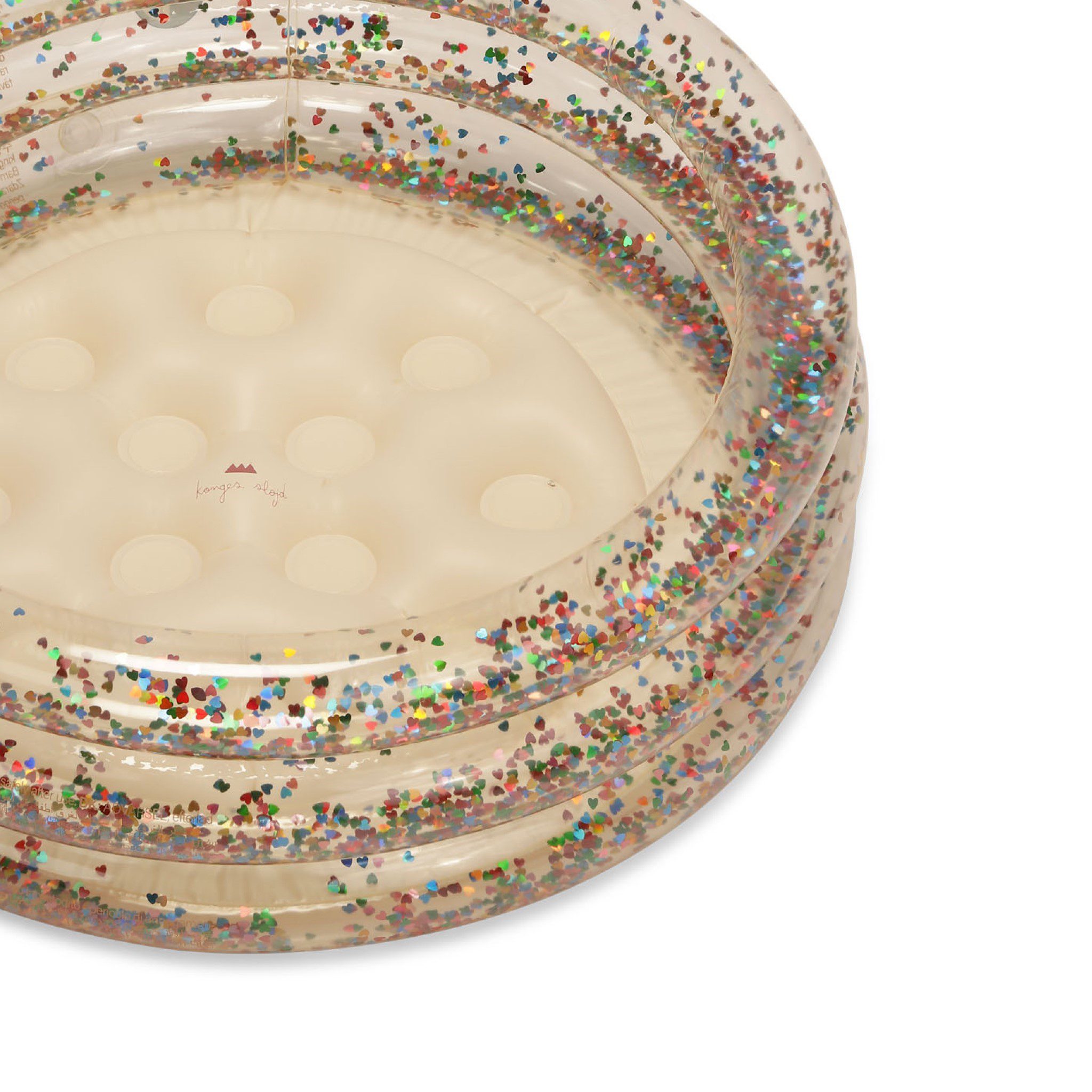 KONGES SLØJD Mini Pool Toy - Transparent & Creme Floating Ring (50cm Diameter) for Kids Swimming, Beach Parties & Summer Water Fun