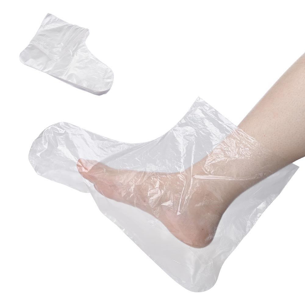 TheLAShop Disposable Plastic Foot Booties for Spa, Pedicure & Foot Massage - 200 Count Pack - Perfect for Home Spa, Salon & Professional Use