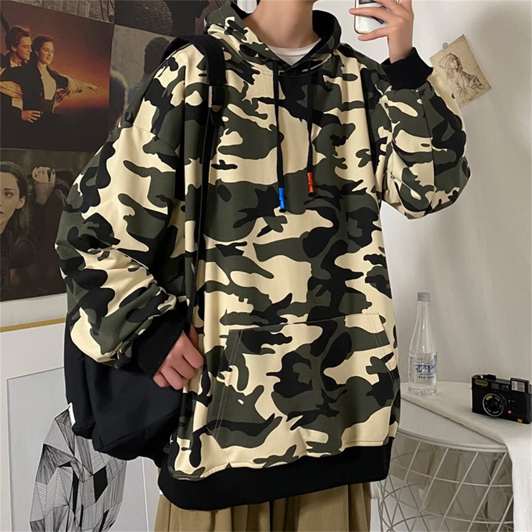 Men's Hip Hop Oversized Hooded Sweatshirt - Autumn Graphic Print Pullover Hoodie for Casual Wear & Street Style | Gym, Lounge, Outdoor Activities