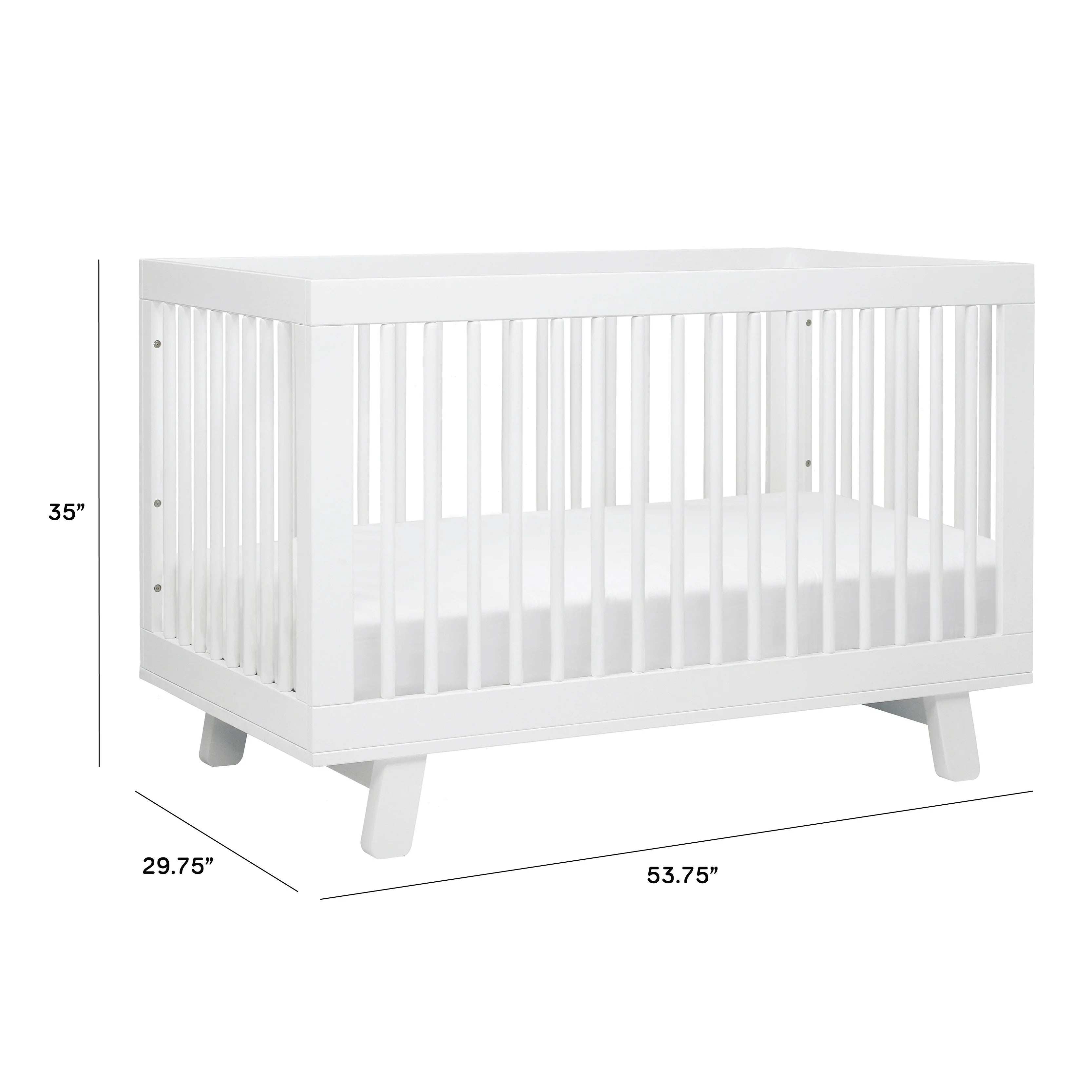 Hudson 3-in-1 Convertible Baby Crib with Toddler Bed Conversion Kit - White Nursery Furniture for Newborn to Toddler - Perfect for Nursery, Bedroom & Daycare Use
