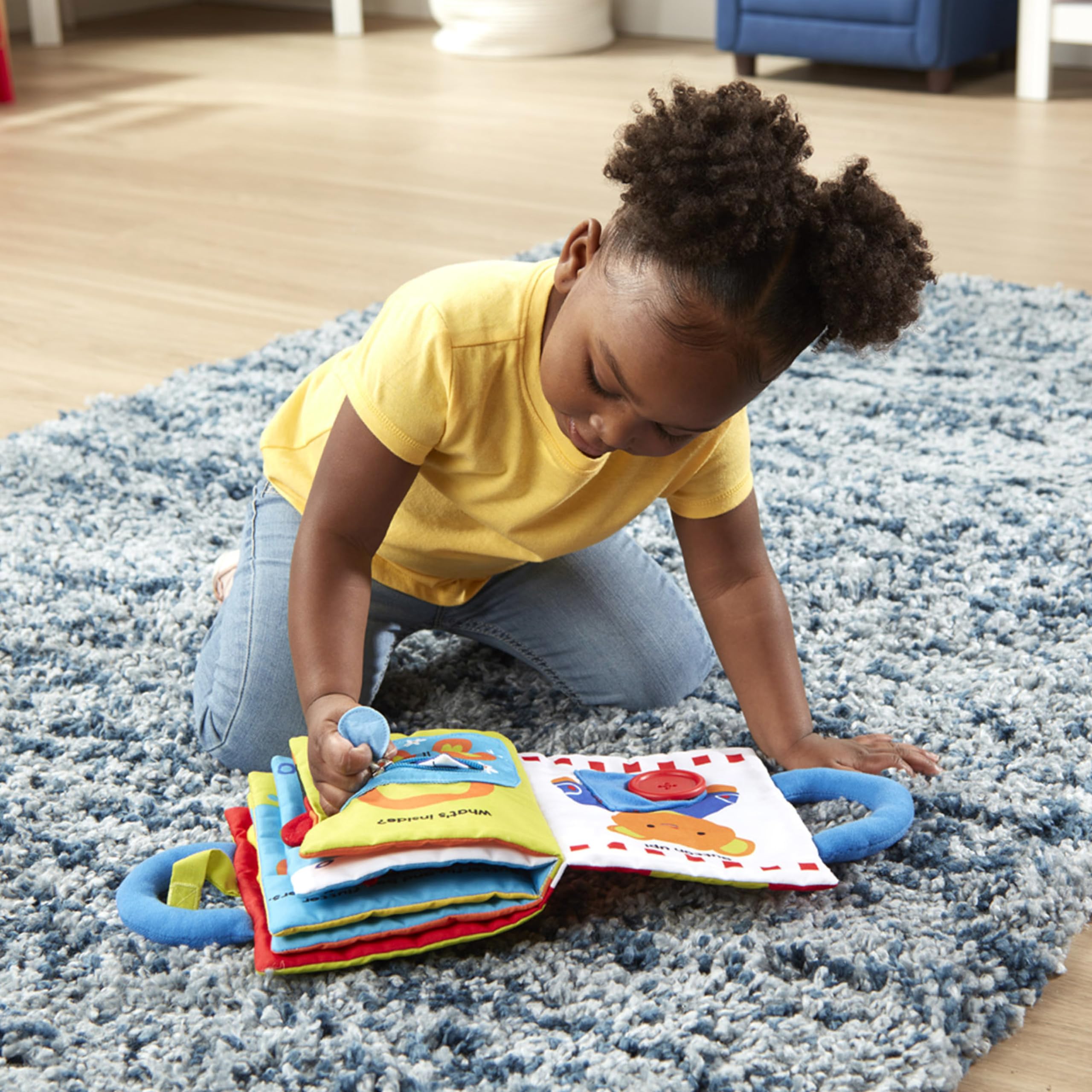 Melissa & Doug My First Activity Book - 8-Page Soft Cloth Book for Babies & Toddlers | Early Learning Developmental Toy | Sensory Play, Teething Relief & Interactive Playtime for Infants