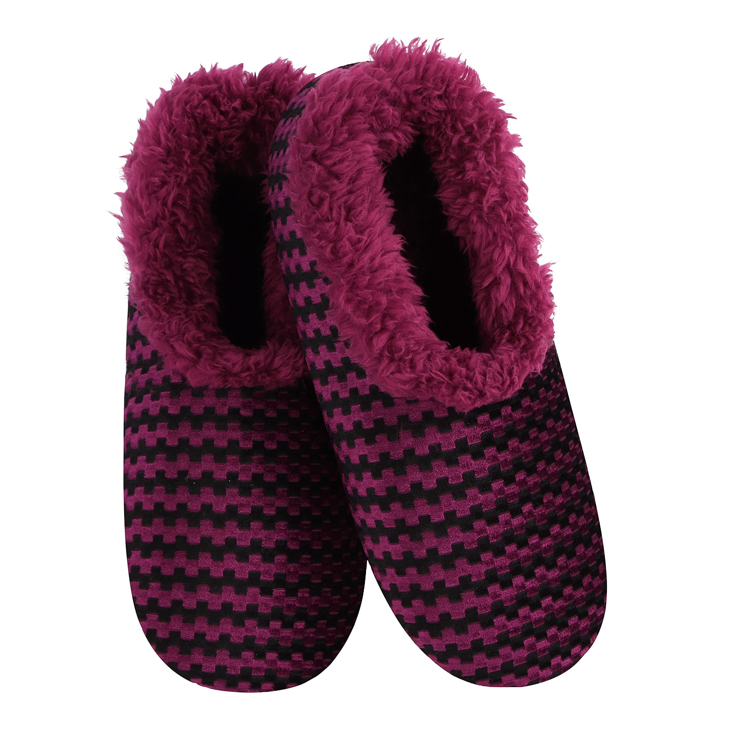 Snoozies Women's Cozy Chenille Slipper Socks with Textured Stripes - Soft House Slippers for Women - Perfect for Lounging, Relaxing & Winter Comfort